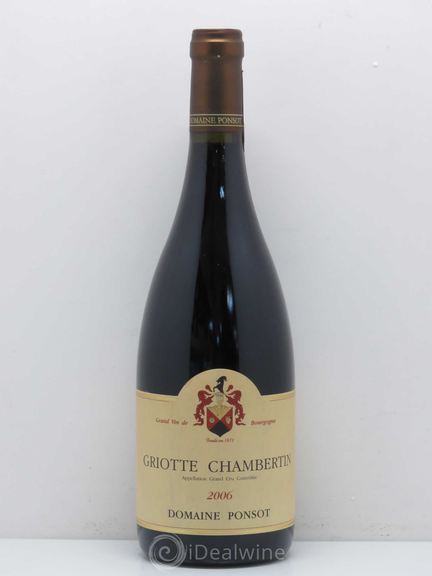 Griotte-Chambertin Grand Cru Ponsot (Domaine) 2006 - Lot de 1 bouteille - 0