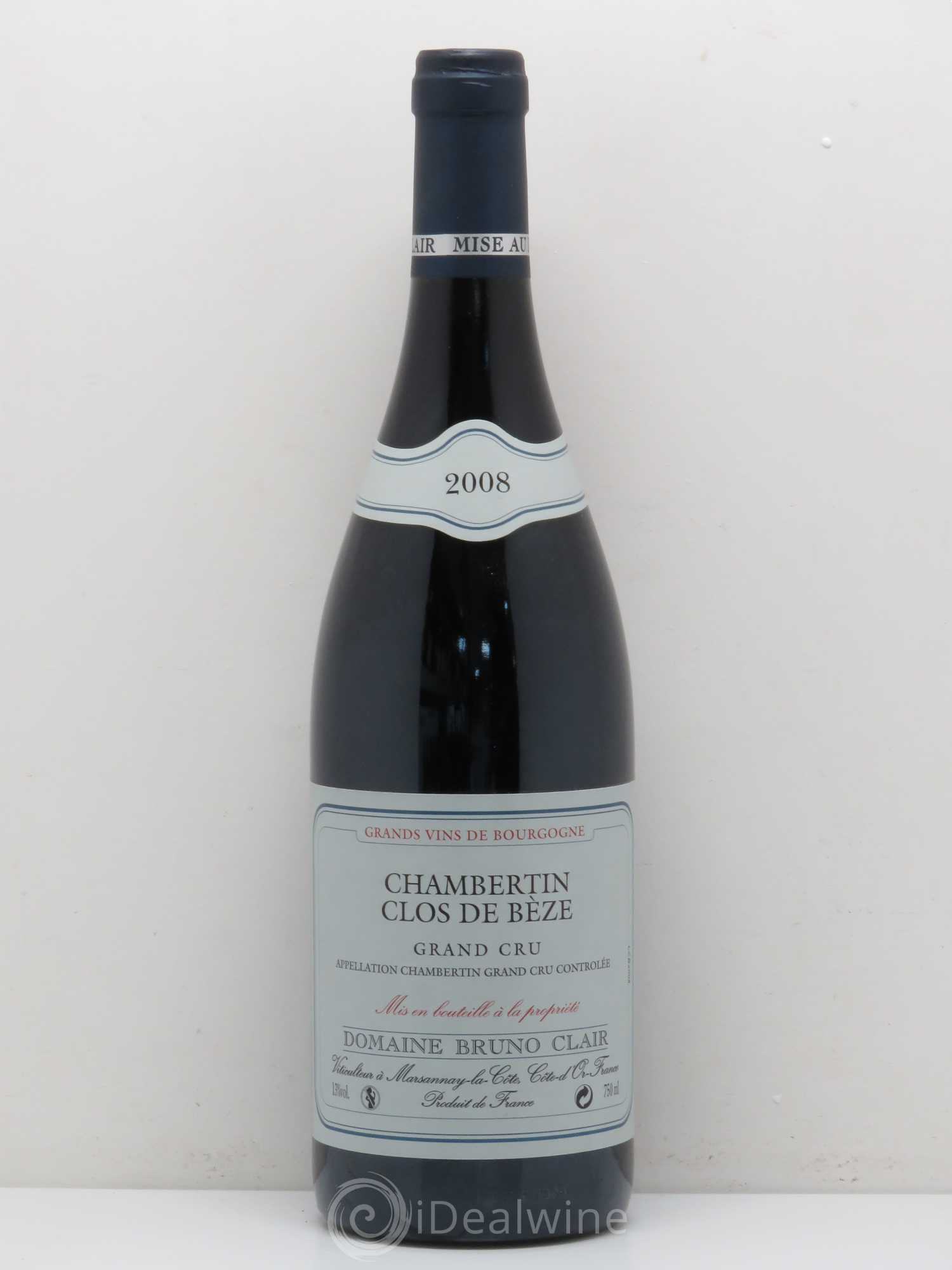 Chambertin Clos de Bèze Grand Cru Bruno Clair (Domaine) 2008 - Lot de 1 bouteille - 0