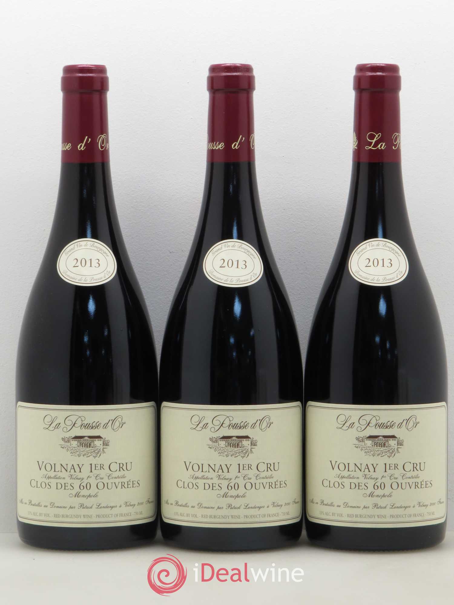 Volnay 1er Cru Clos des 60 ouvrées La Pousse d'Or (Domaine de) 2013 - Lot de 3 bouteilles - 0