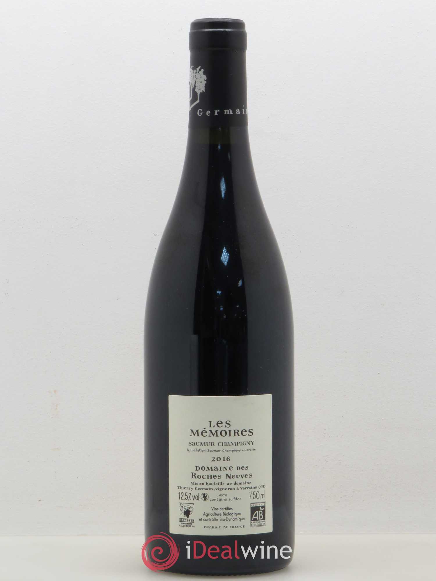 Saumur-Champigny Les Mémoires Domaine des Roches Neuves - Thierry Germain 2016 - Lot de 1 bouteille - 1