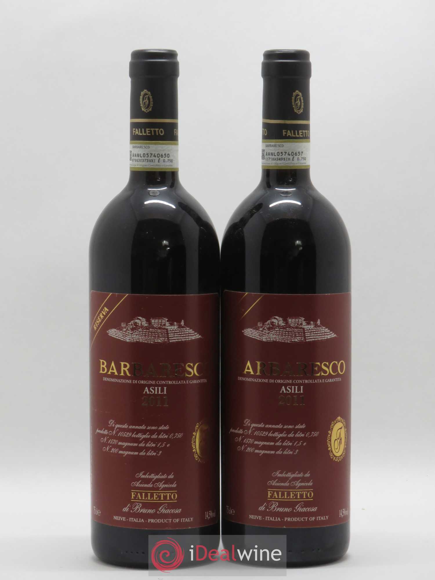 Barbaresco DOCG Asili Riserva Falletto - Bruno Giacosa 2011 - Lot de 2 bouteilles - 0