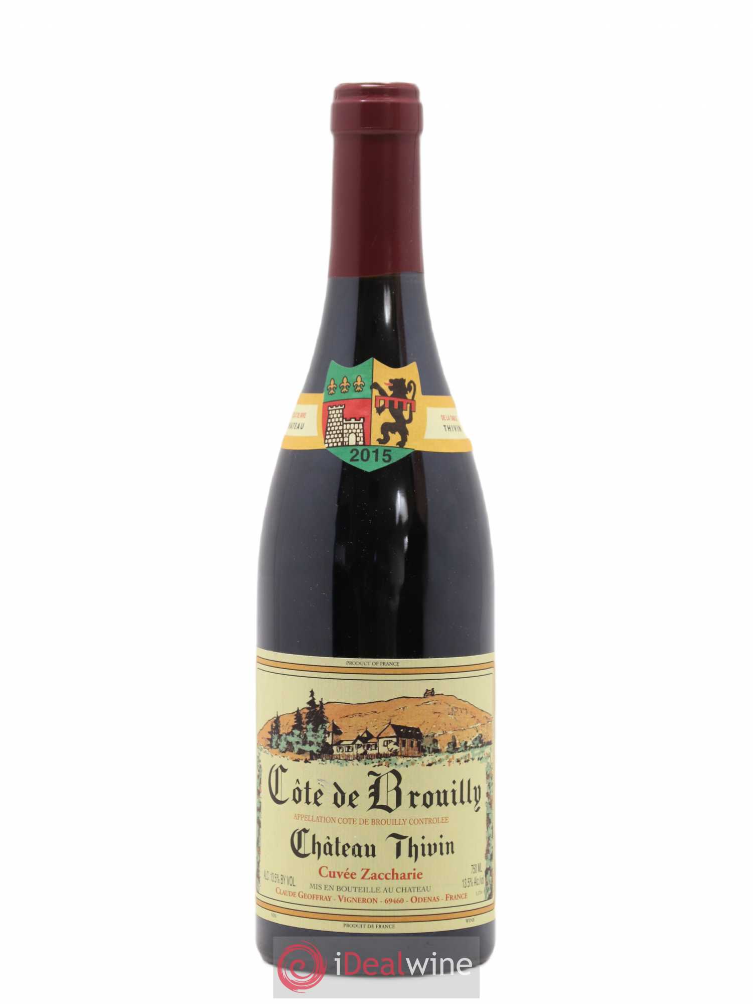 Côte de Brouilly Cuvée Zaccharie Château Thivin 2015 - Lot de 1 bouteille - 0