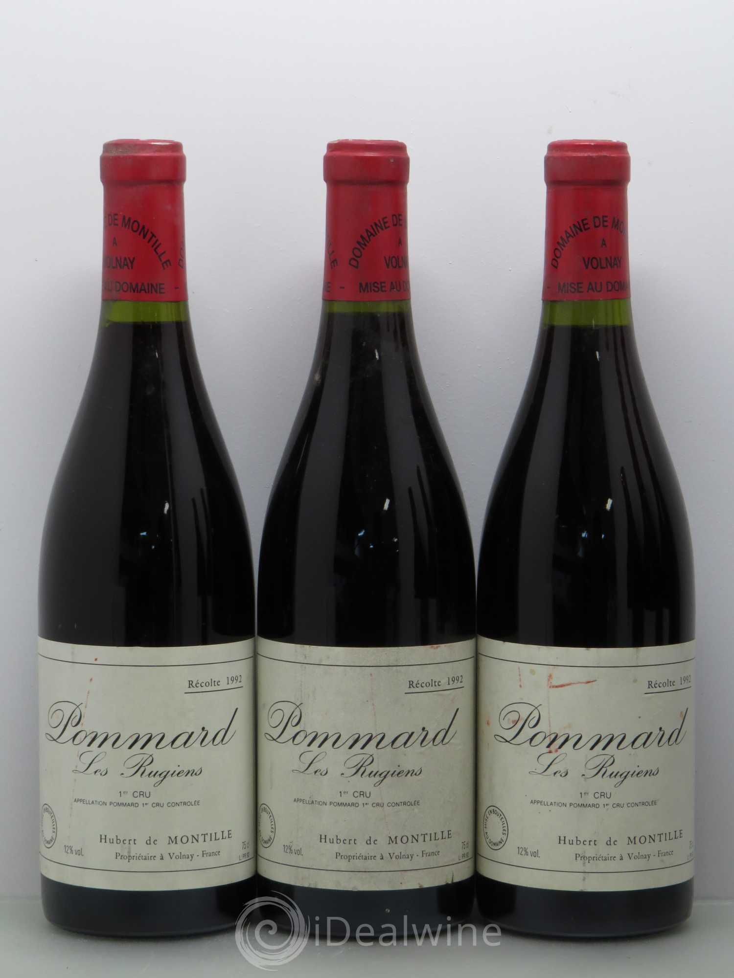 Pommard 1er Cru Les Rugiens-bas De Montille (Domaine) Bas 1992 - Lot de 6 bouteilles - 1