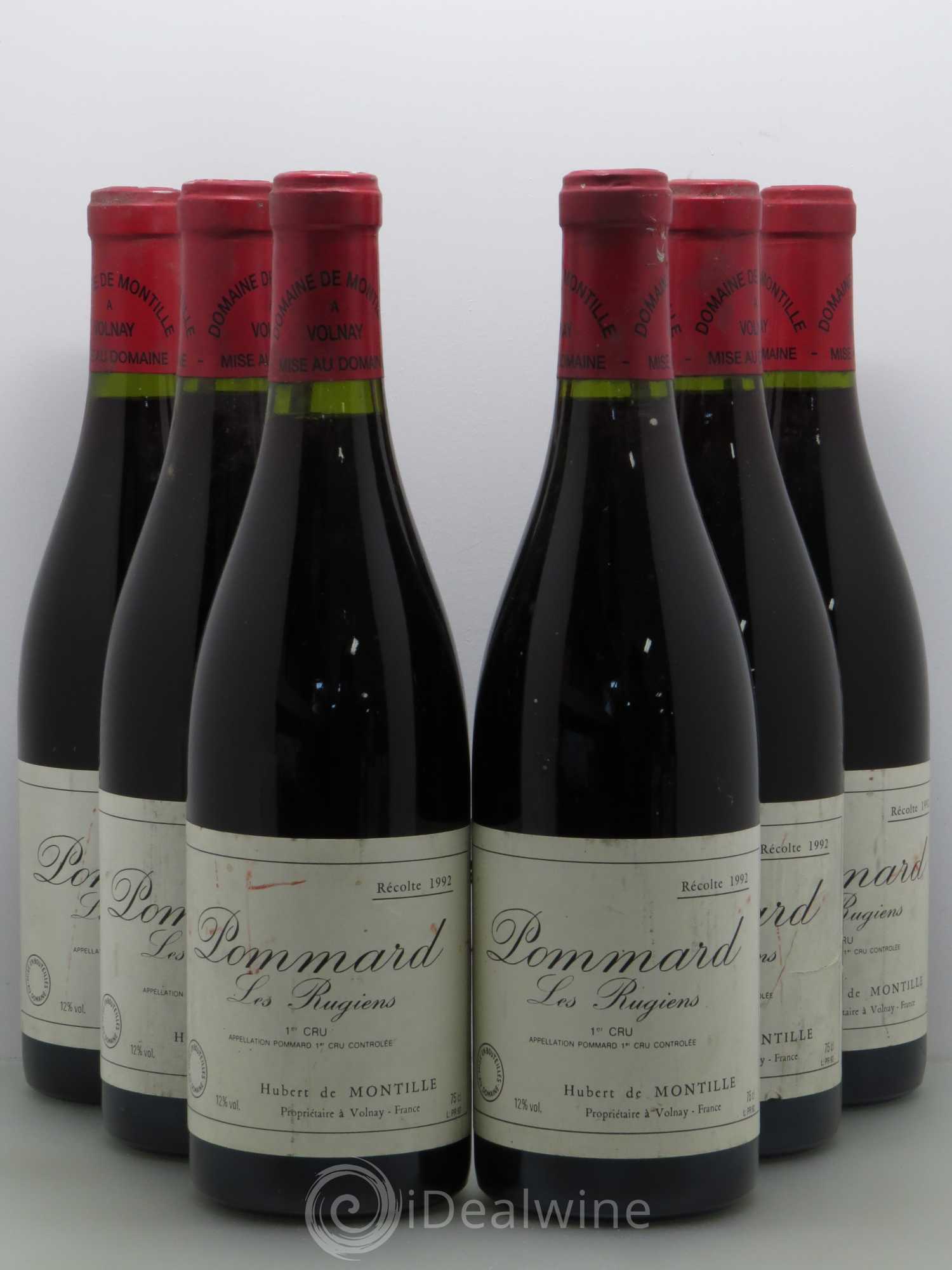 Pommard 1er Cru Les Rugiens-bas De Montille (Domaine) Bas 1992 - Lot de 6 bouteilles - 0