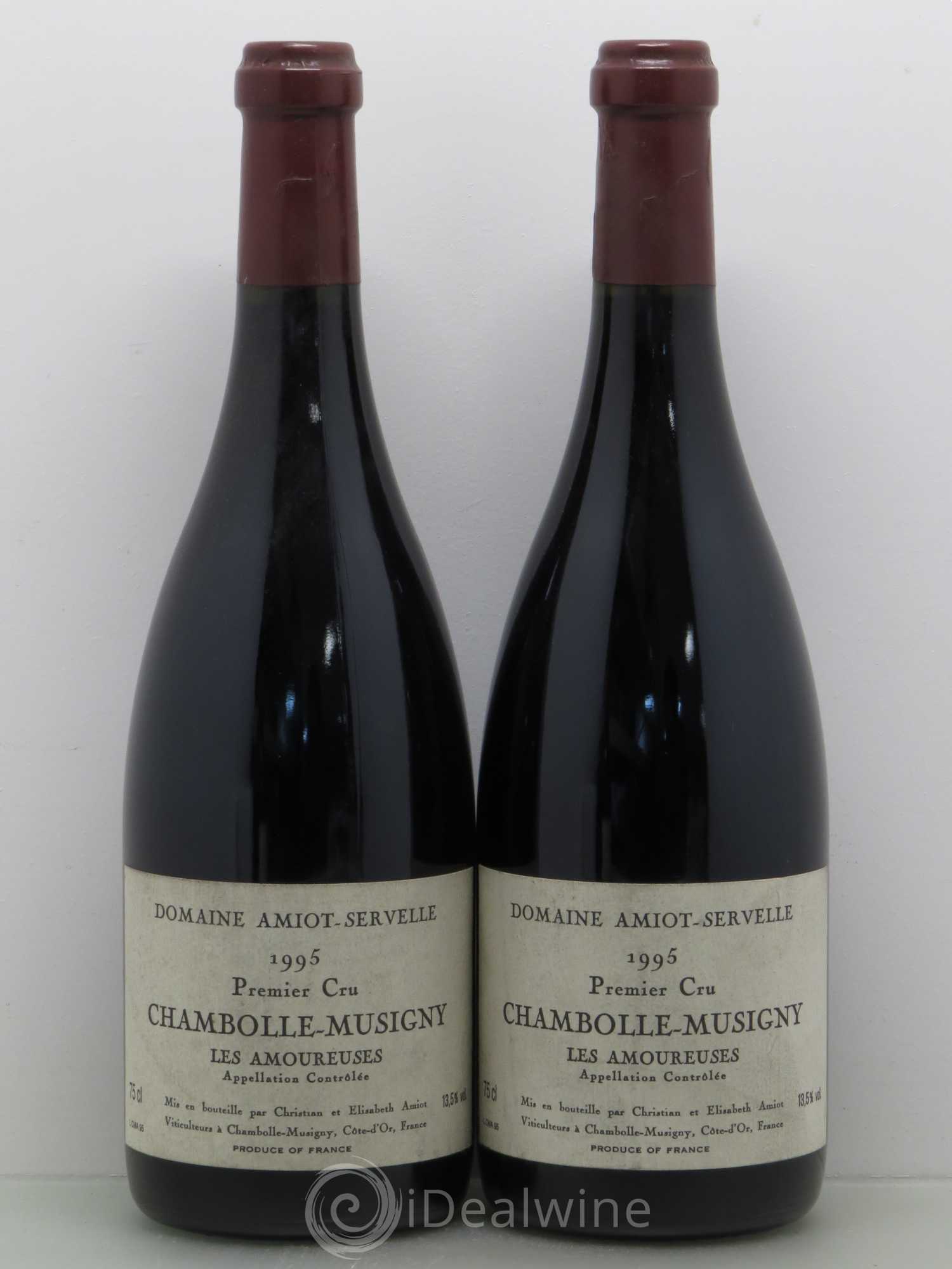 Chambolle-Musigny 1er Cru Les Amoureuses Amiot-Servelle 1995 - Lot de 2 bouteilles - 0