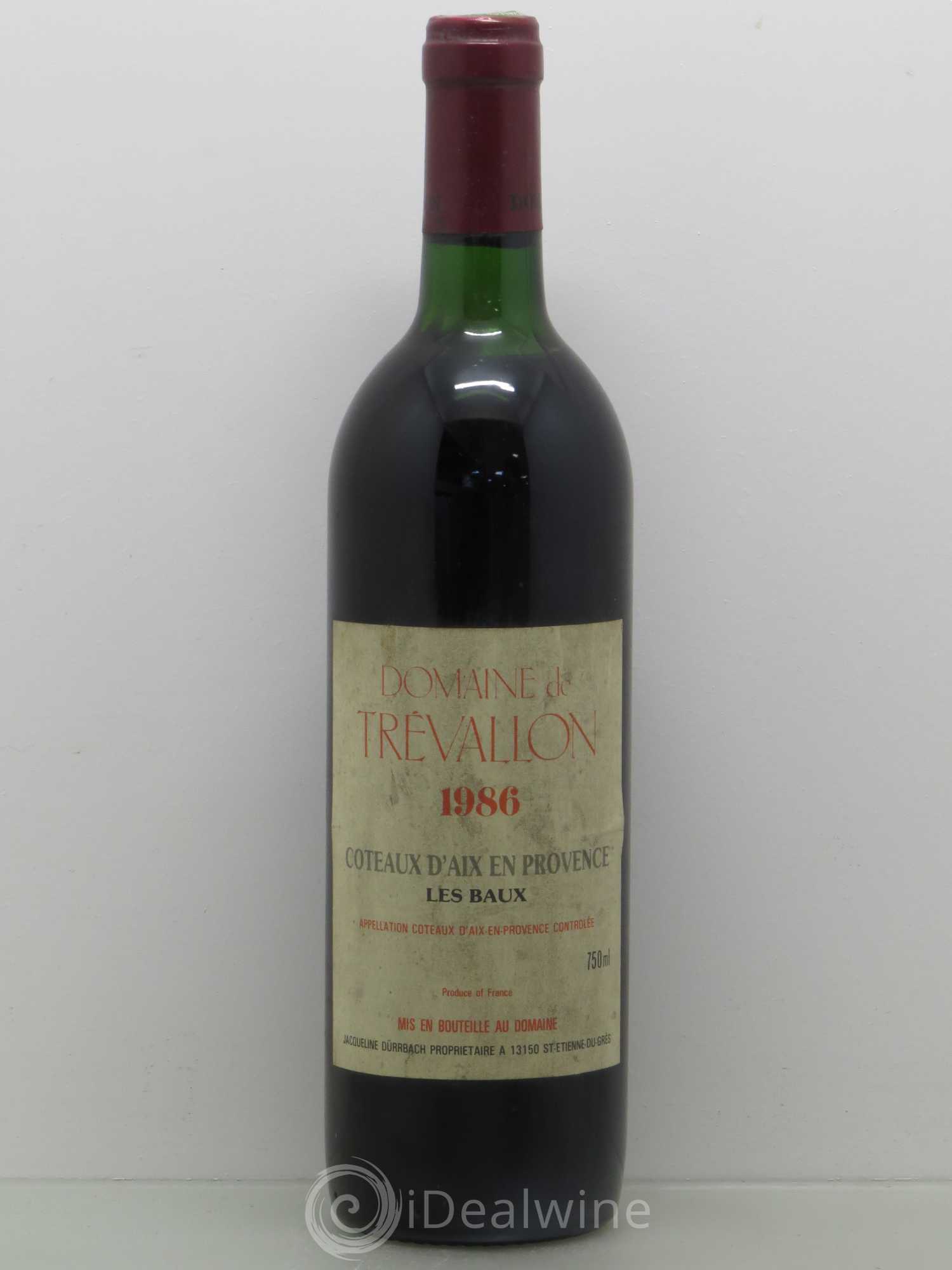 Coteaux d'Aix-en-Provence Trévallon (Domaine de) Eloi Dürrbach 1986 - Lot de 1 bouteille - 0