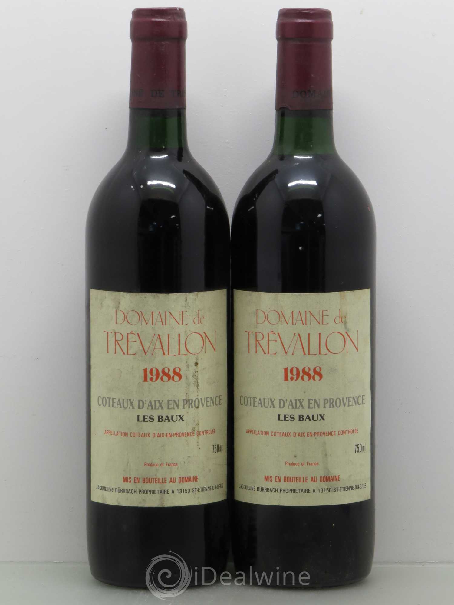 Coteaux d'Aix-en-Provence Trévallon (Domaine de) Eloi Dürrbach 1988 - Lot de 2 bouteilles - 0