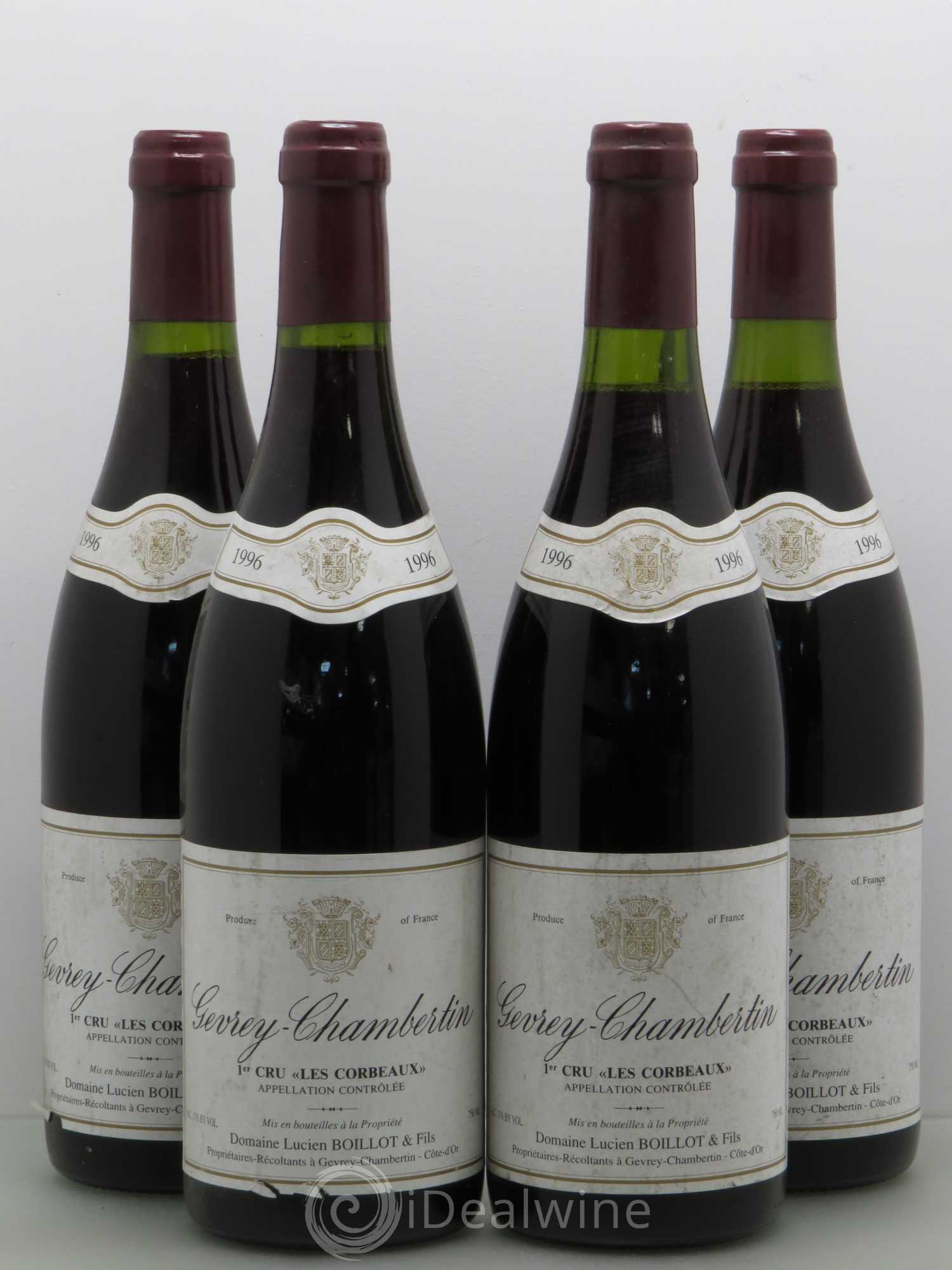Gevrey-Chambertin 1er Cru Les Corbeaux Lucien Boillot & Fils (Domaine) 1996 - Lot de 4 bouteilles - 0