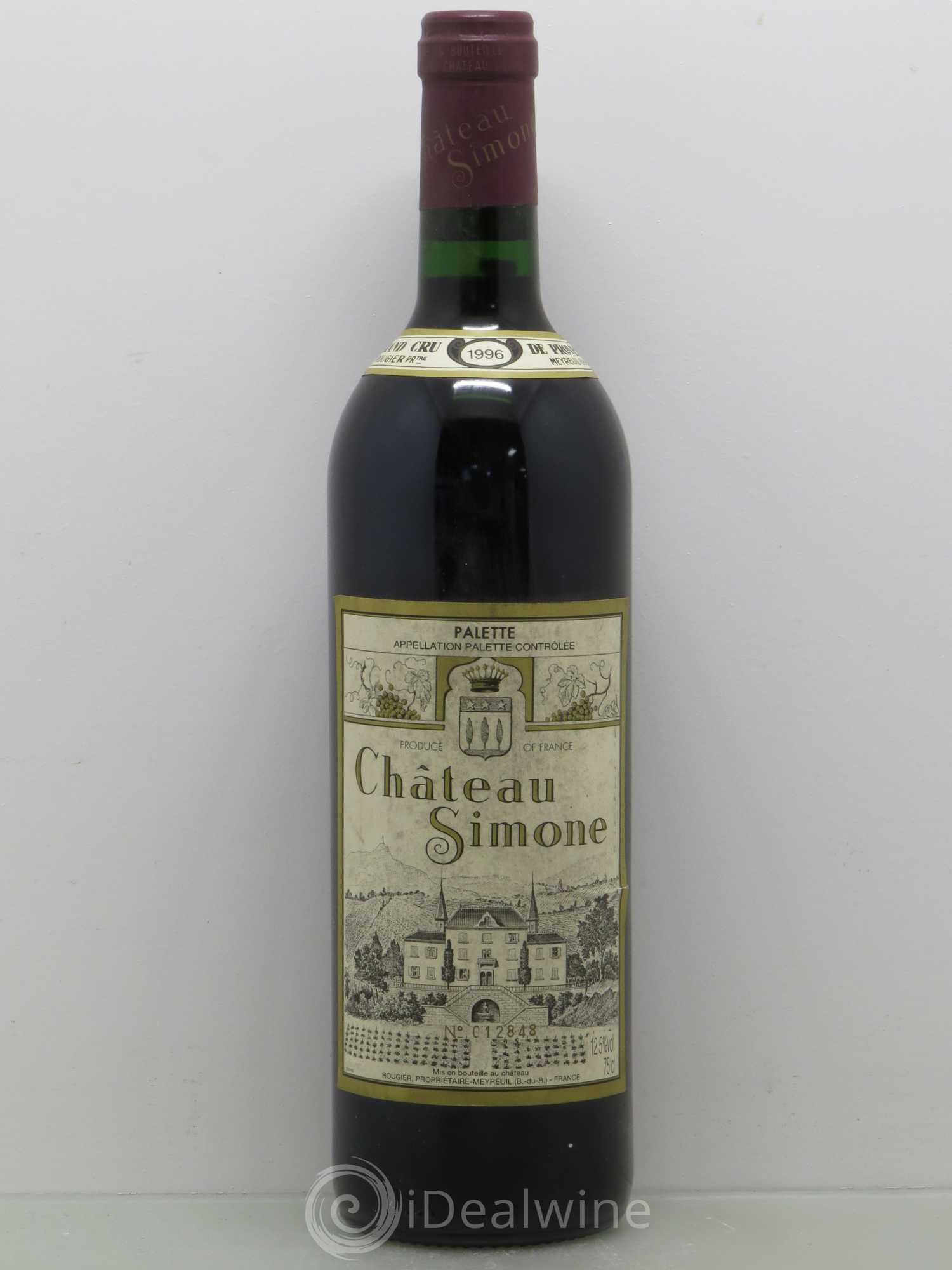 Palette Château Simone Famille Rougier 1996 - Lot de 1 bouteille - 0