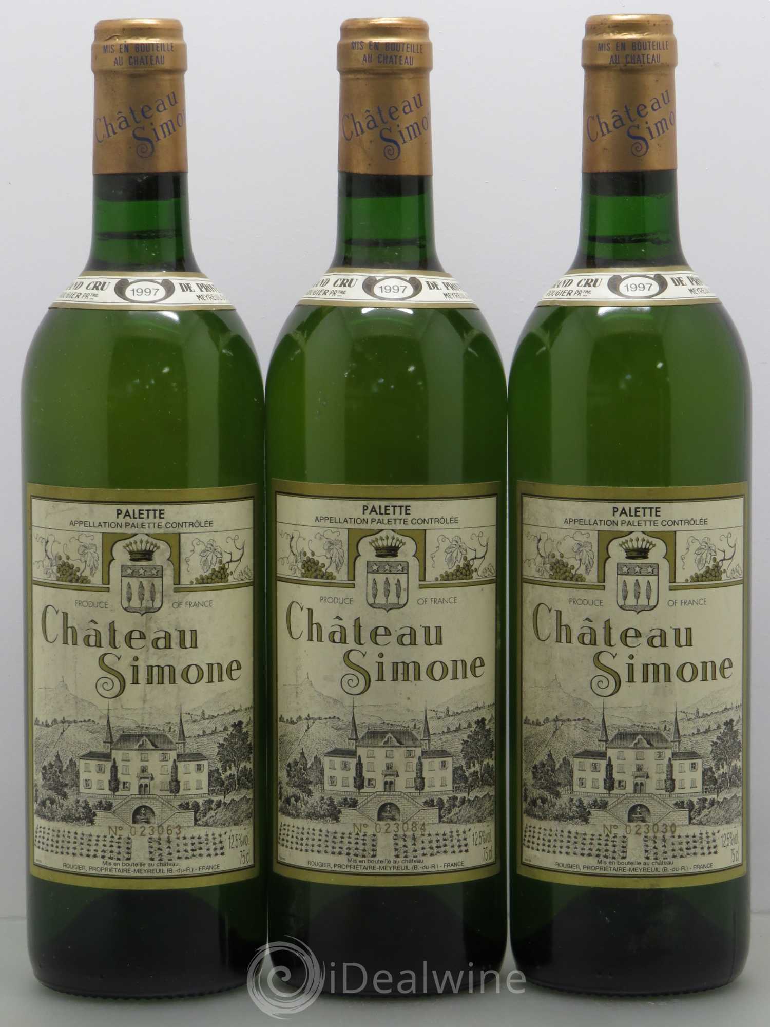 Palette Château Simone Famille Rougier 1997 - Posten von 3 Flaschen - 0