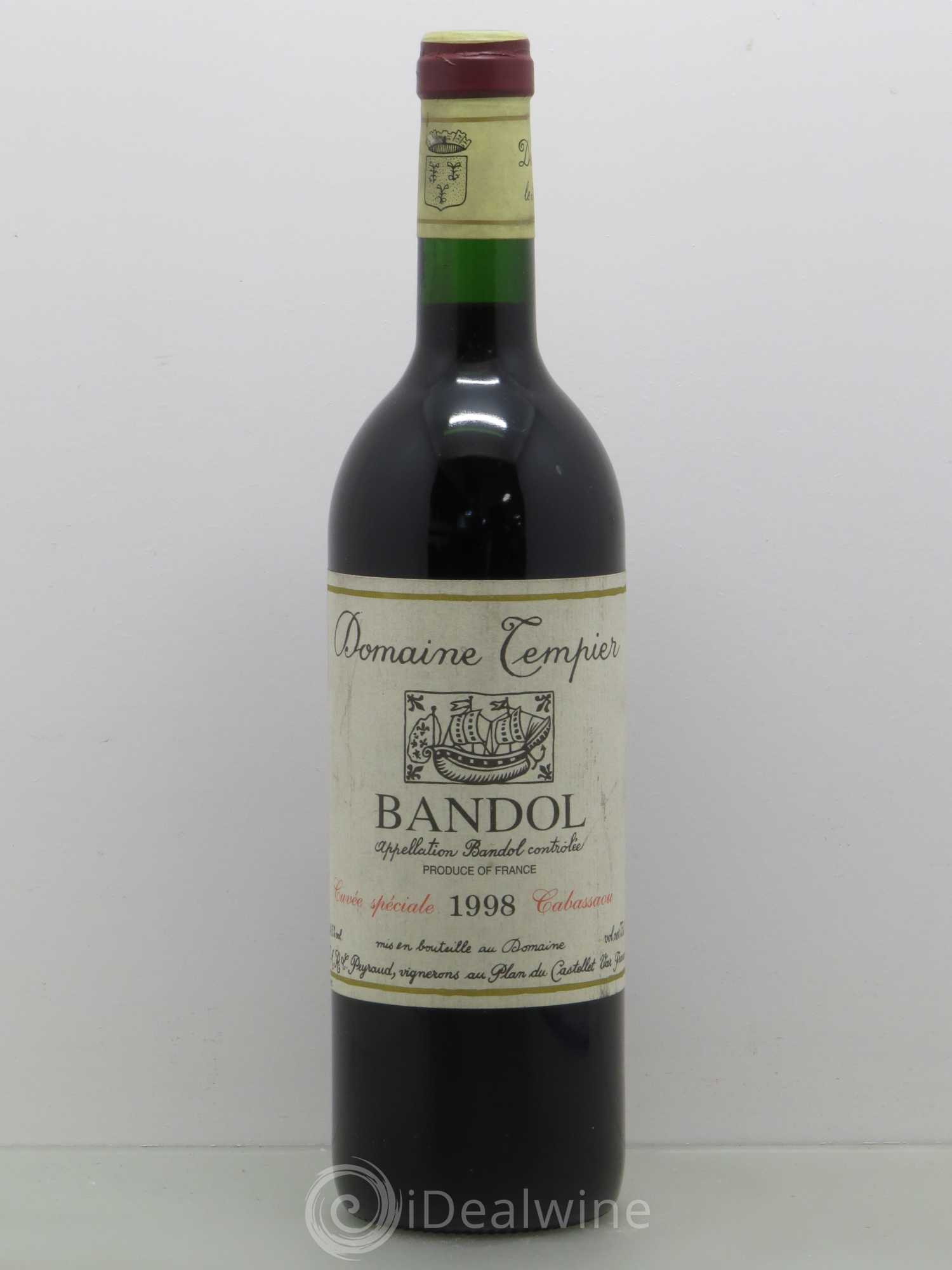 Bandol Domaine Tempier Cuvée Cabassaou Famille Peyraud 1998 - Lot de 1 bouteille - 0