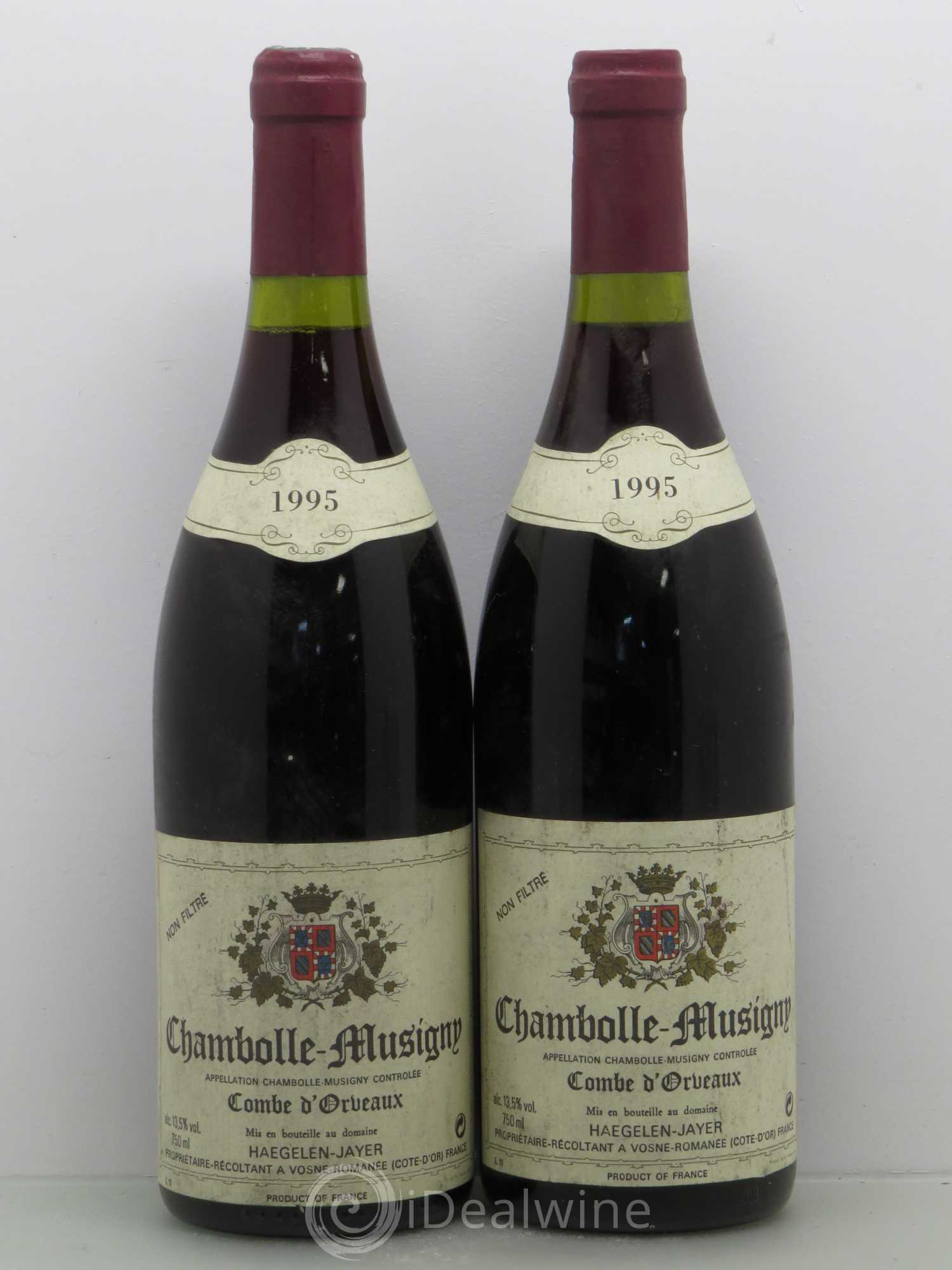 Chambolle-Musigny 1er Cru La Combe D'Orveau Haegelen Jayer 1995 - Posten von 2 Flaschen - 0