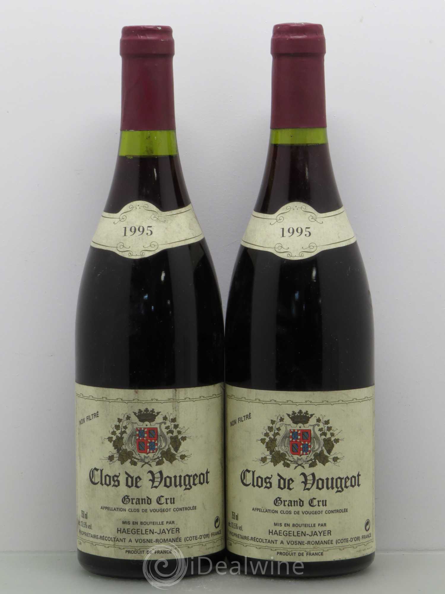 Clos de Vougeot Grand Cru Haegelen-Jayer 1995 - Lot de 2 bouteilles - 0