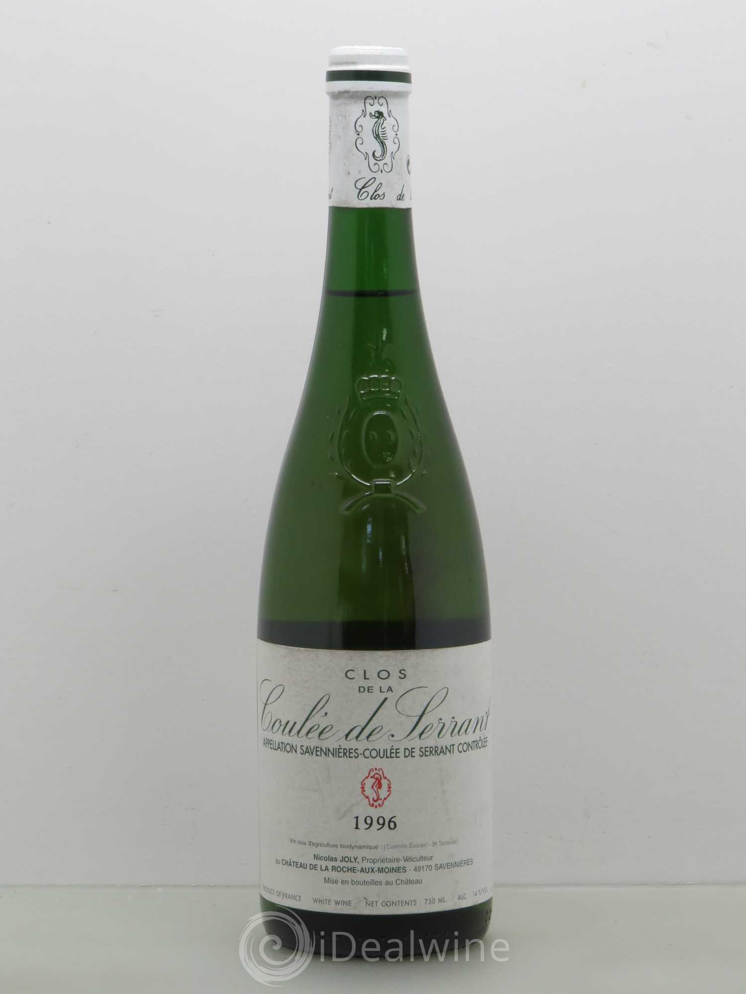 Savennières Clos de la Coulée de Serrant Vignobles de la Coulée de Serrant - Nicolas Joly 1996 - Lot de 1 bouteille - 0
