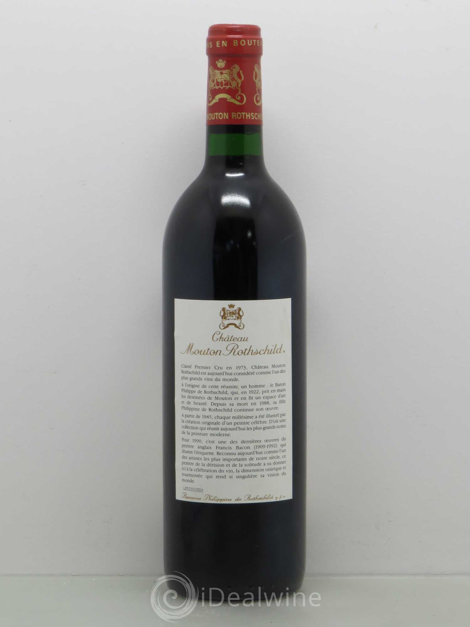 Château Mouton Rothschild 1er Grand Cru Classé 1990 - Lot de 1 bouteille - 1