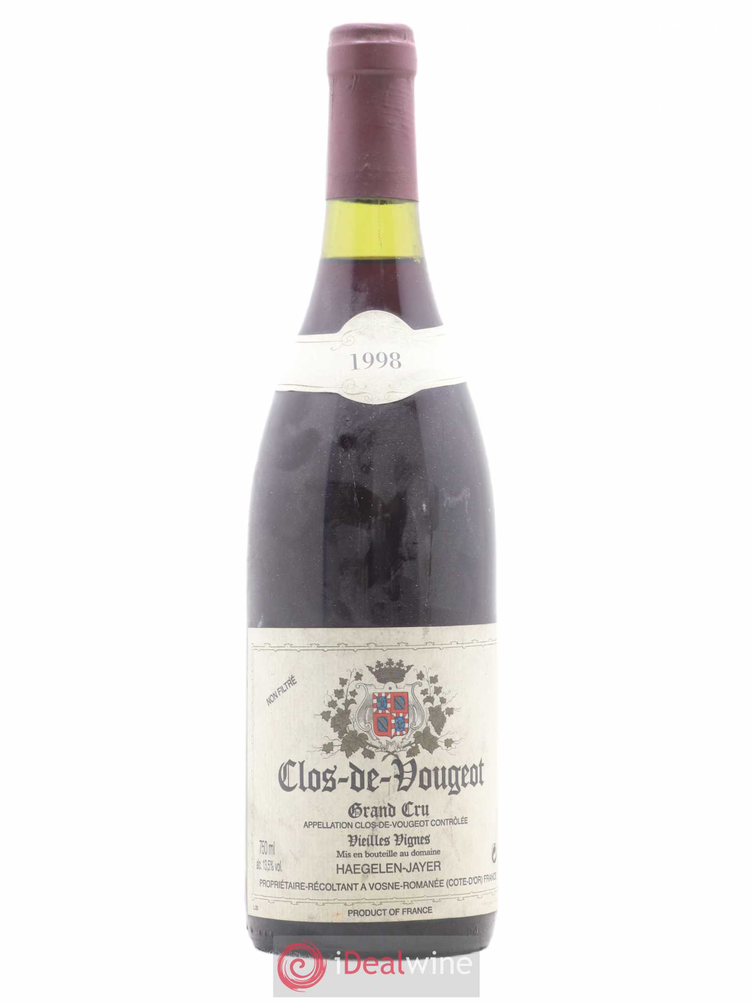 Clos de Vougeot Grand Cru Vieilles Vignes Haegelen-Jayer 1998 - Lot de 1 bouteille - 0