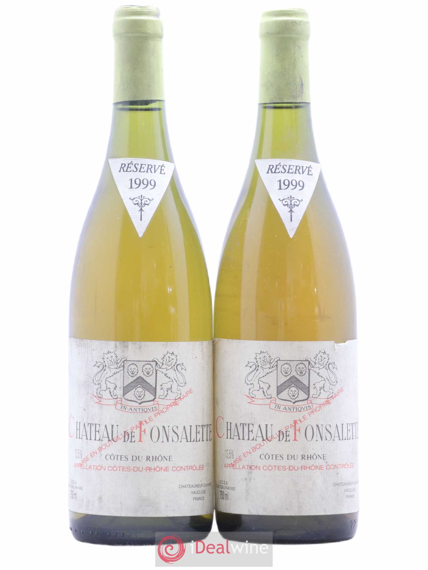 Côtes-du-Rhône Château de Fonsalette Emmanuel Reynaud 1999 - Lot de 2 bouteilles - 0