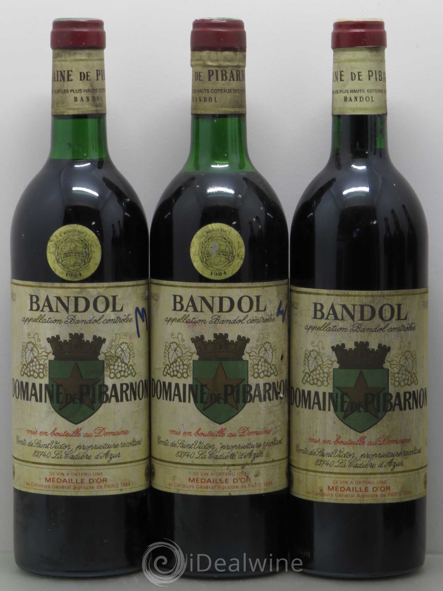 Bandol Château de Pibarnon Comte de Saint-Victor 1982 - Lot de 6 bouteilles - 1