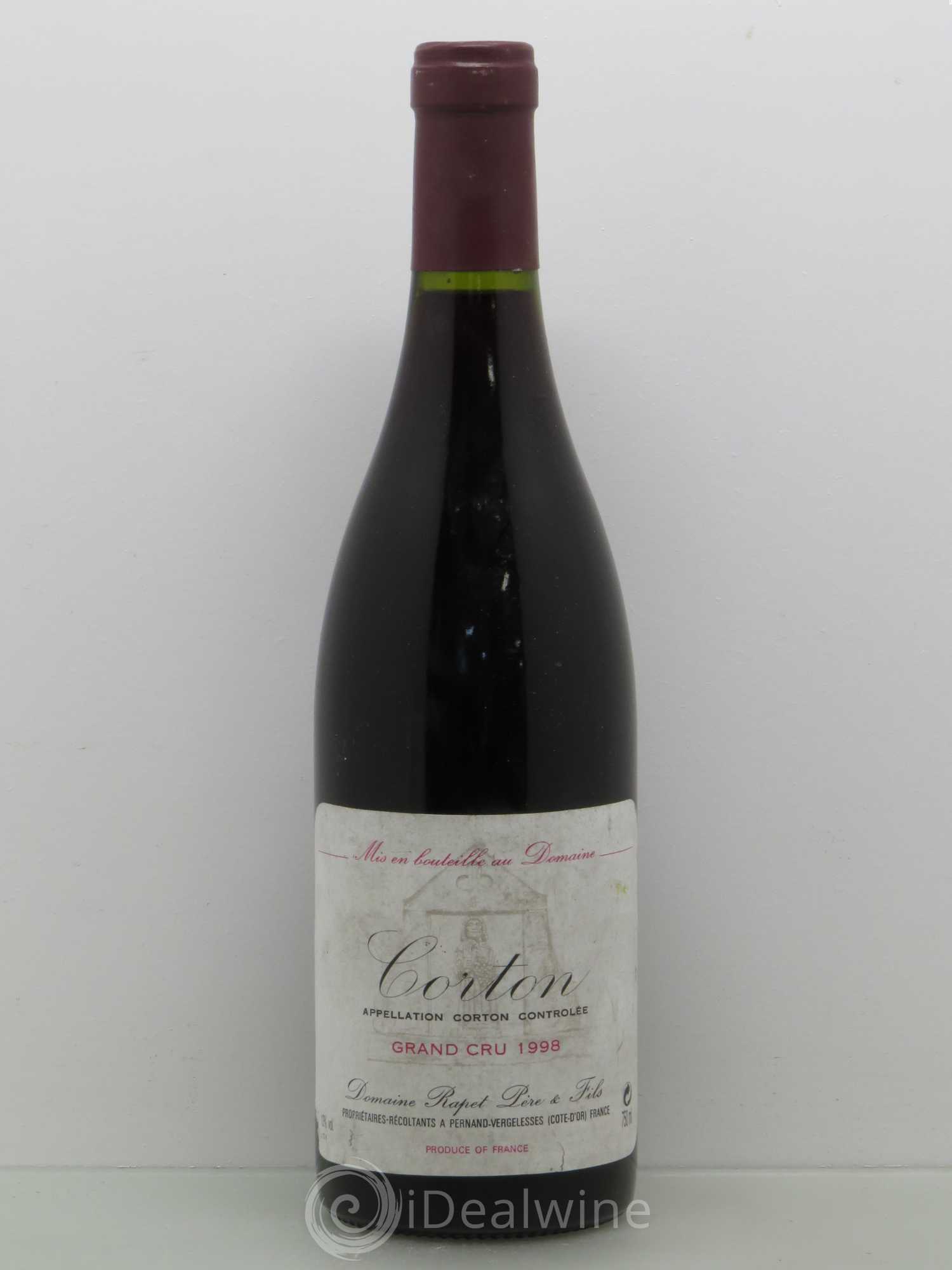 Corton Grand Cru Rapet 1998 - Lot de 1 bouteille - 0