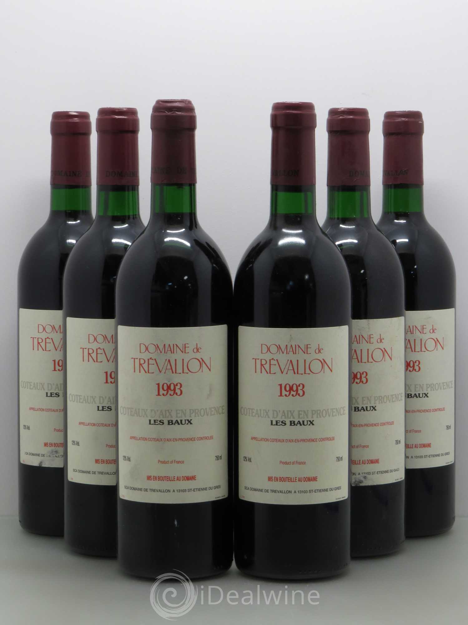 Coteaux d'Aix-en-Provence Trévallon (Domaine de) Eloi Dürrbach 1993 - Lot de 6 bouteilles - 0