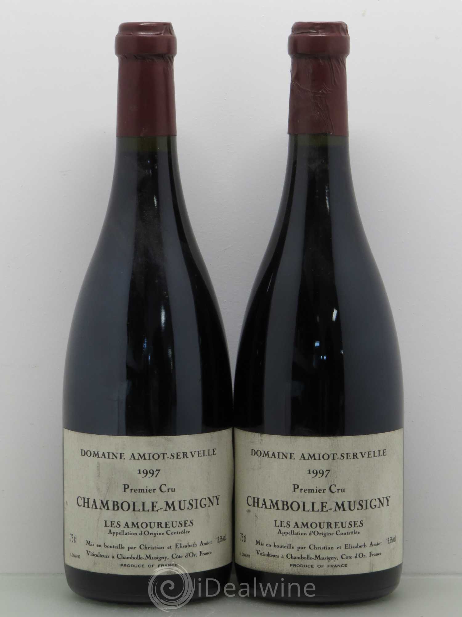 Chambolle-Musigny 1er Cru Les Amoureuses Amiot-Servelle 1997 - Lot de 2 bouteilles - 0