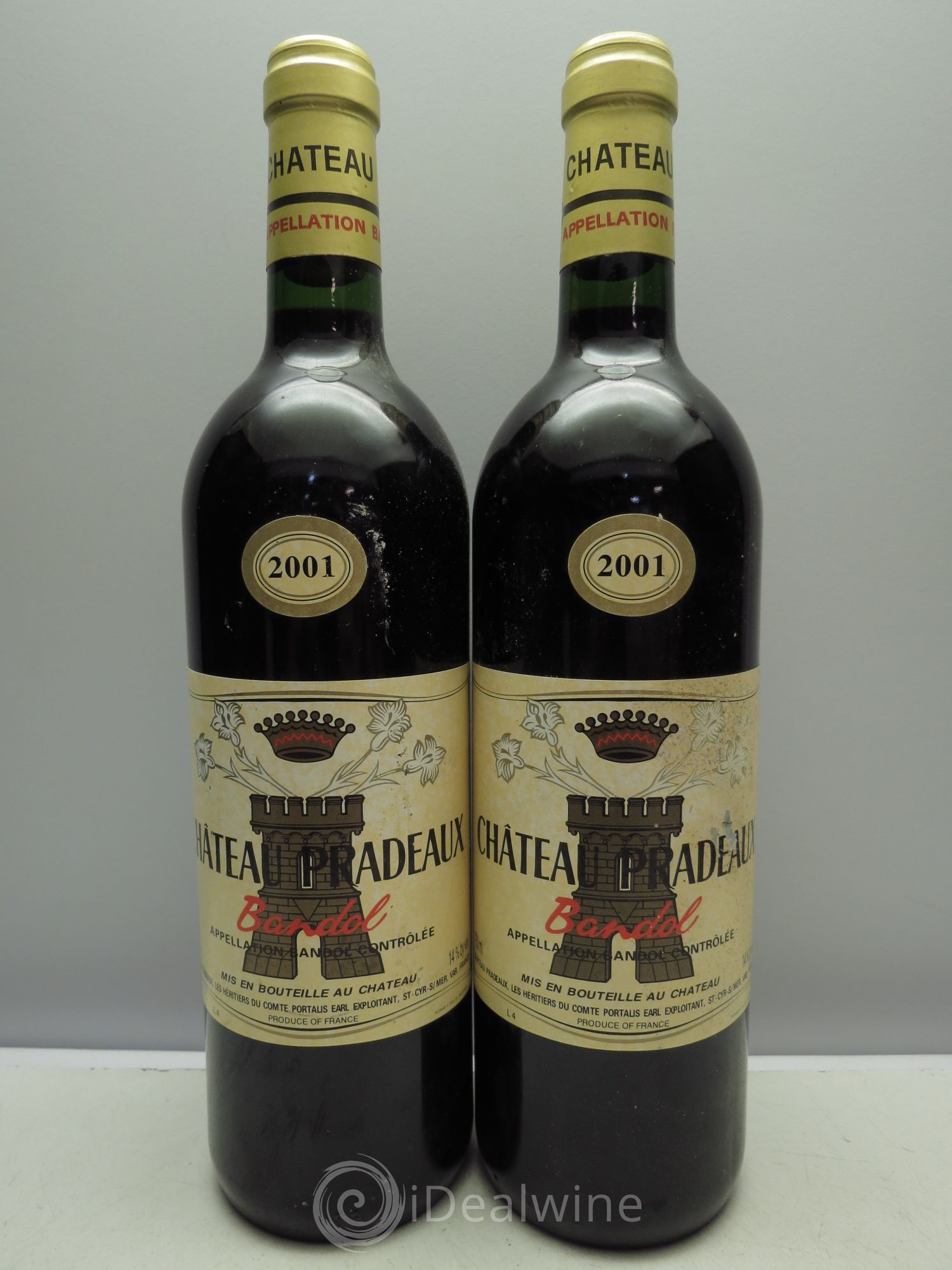 Bandol Château Pradeaux Famille Portalis 2001 - Lot de 2 bouteilles - 0