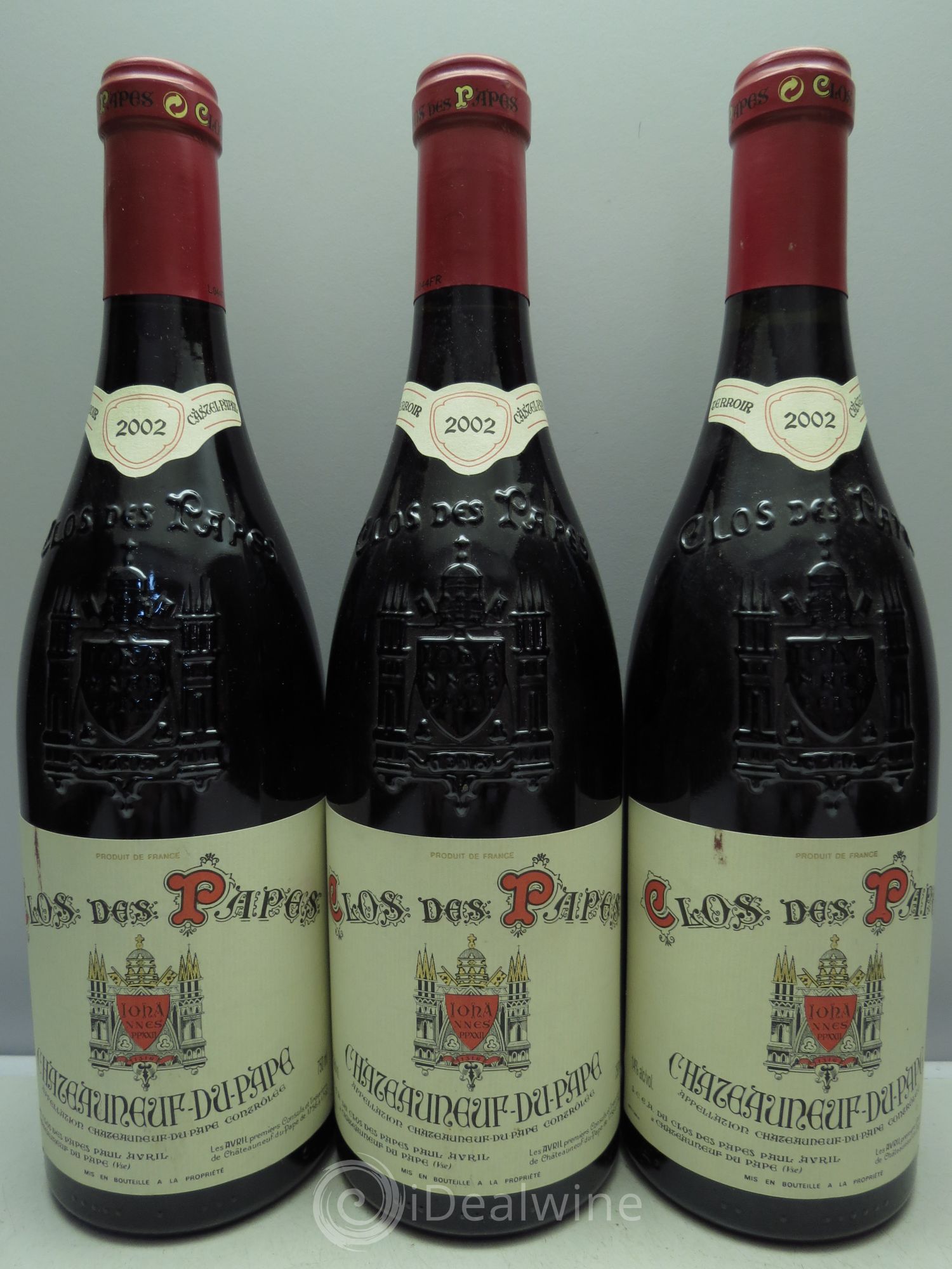 Châteauneuf-du-Pape Clos des Papes - Paul Avril 2002 - Lot de 3 bouteilles - 0