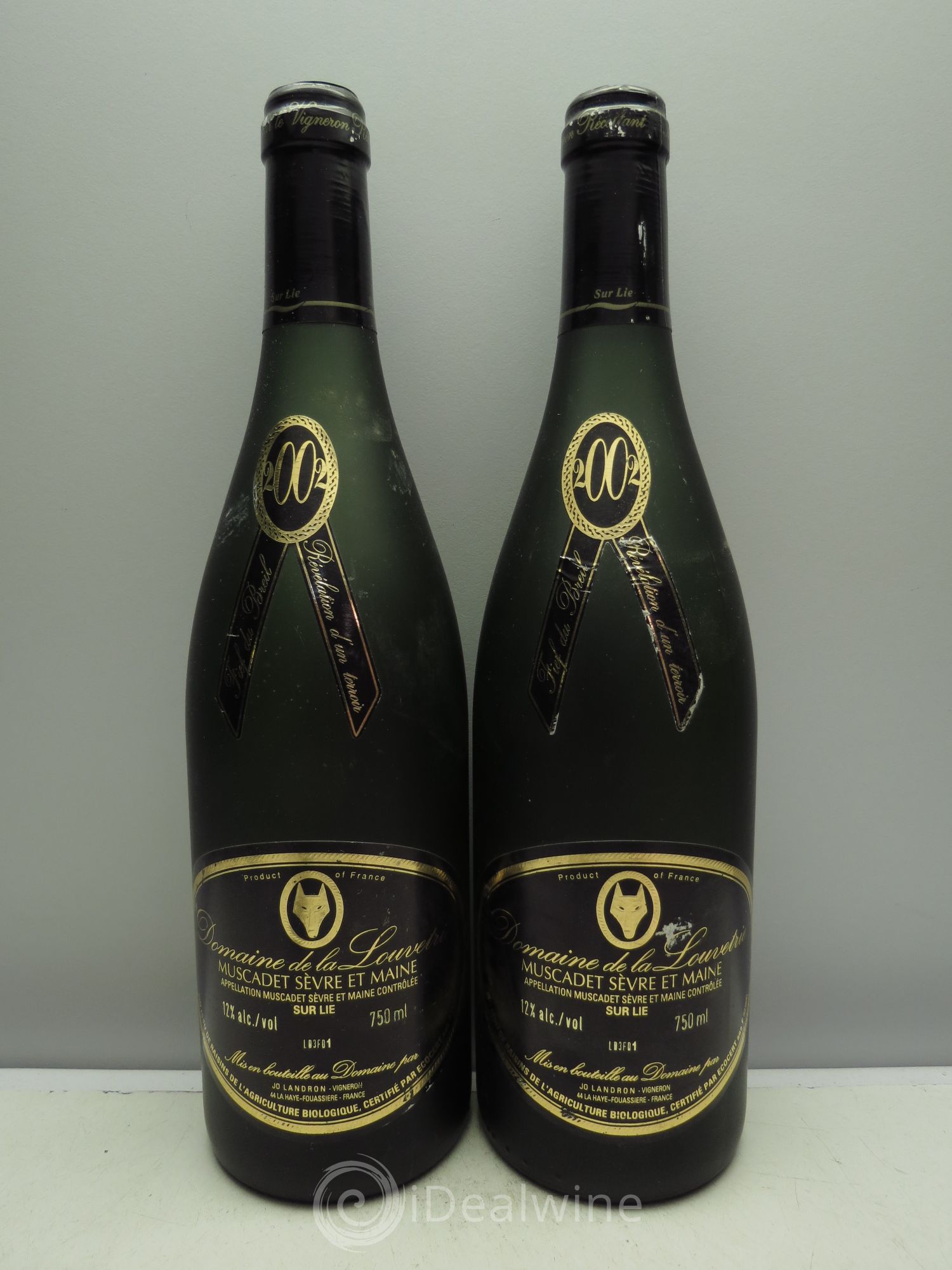 Muscadet fief du Breil Dne de la Louvetrie 2002 - Posten von 2 Flaschen - 0