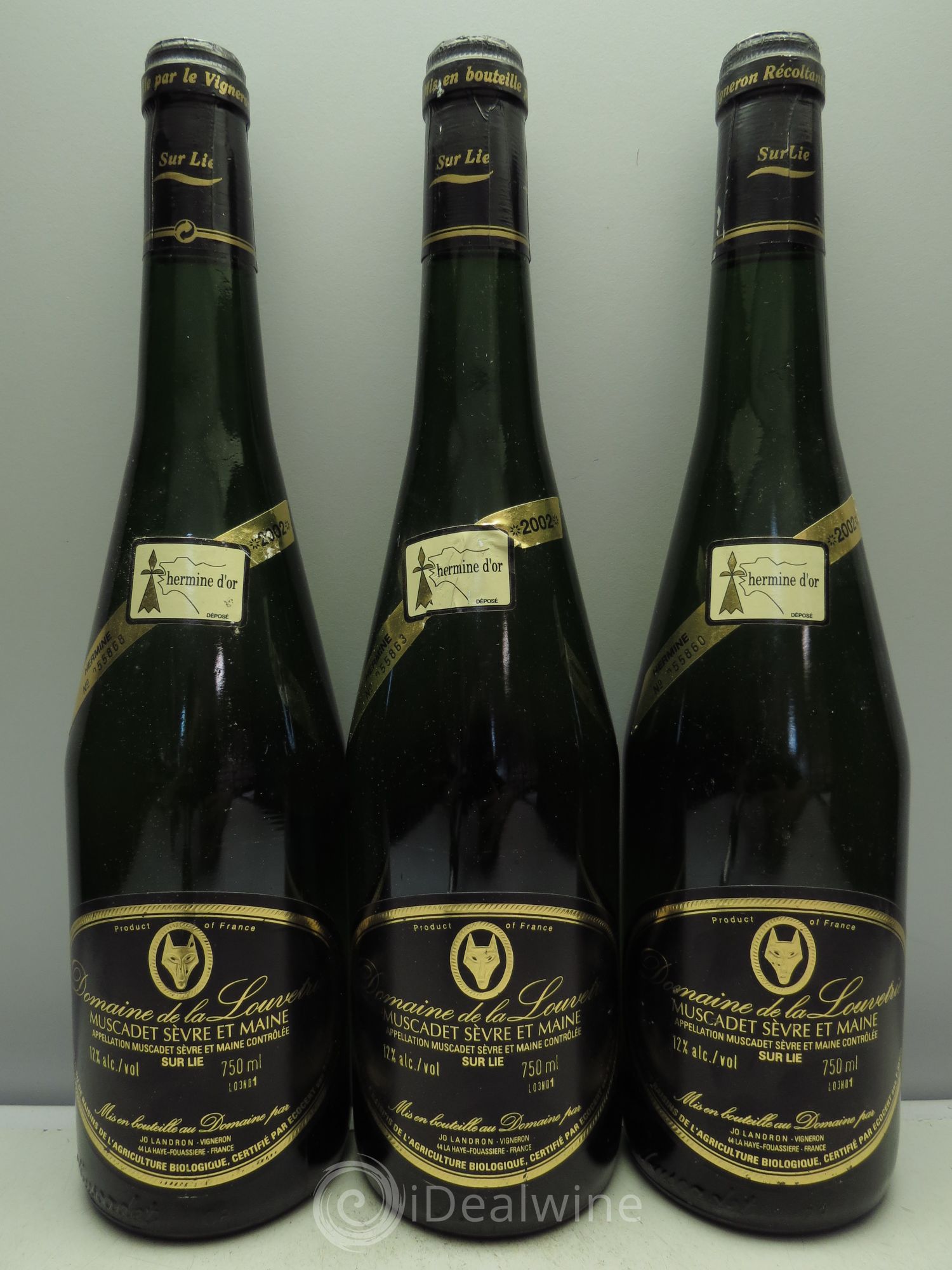 Muscadet Hermine d'Or Dne de la Louvetrie 2002 - Posten von 3 Flaschen - 0