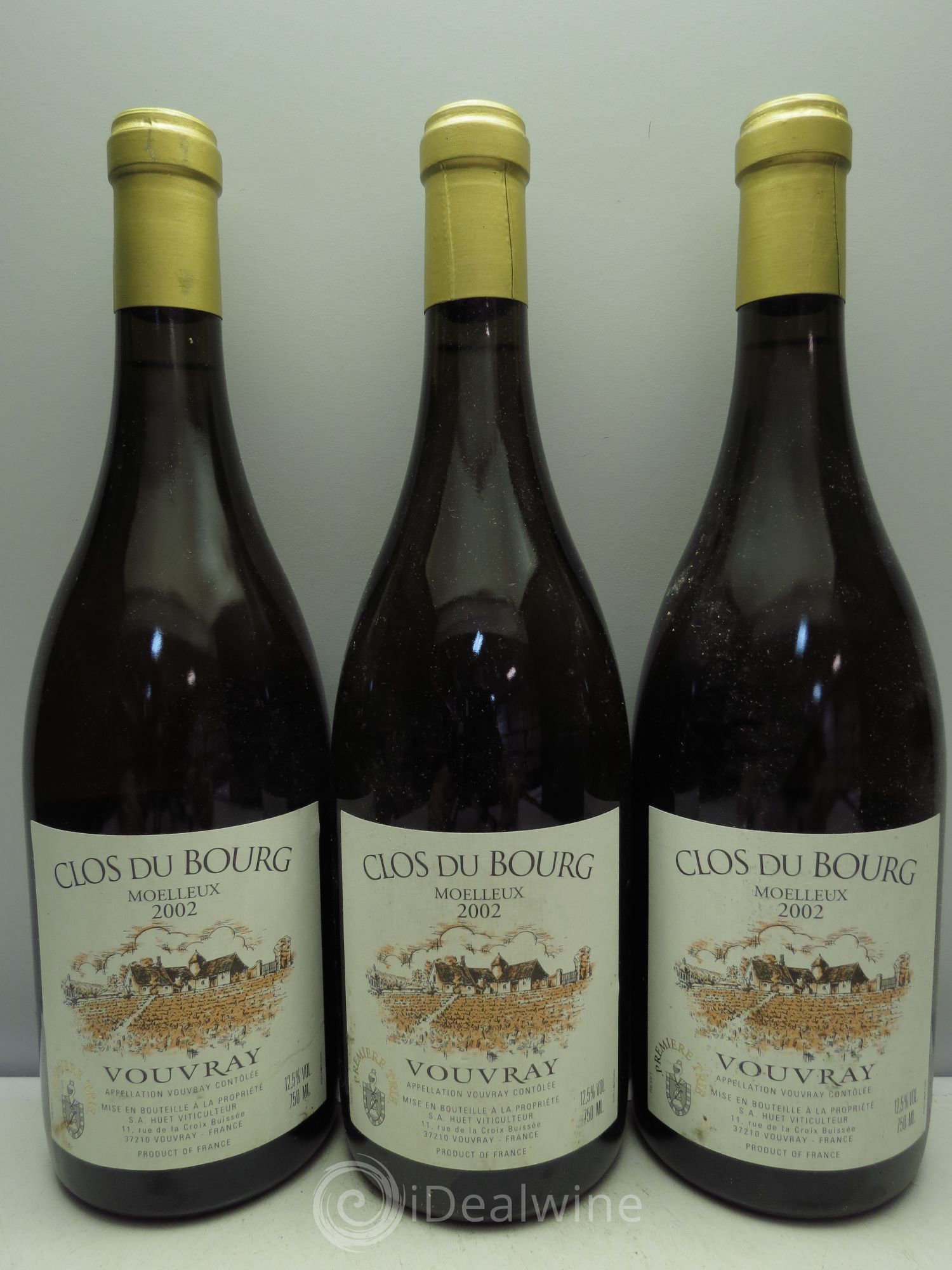Vouvray Clos du Bourg Moelleux Domaine Huet 2002 - Lotto di 3 bottiglie - 0