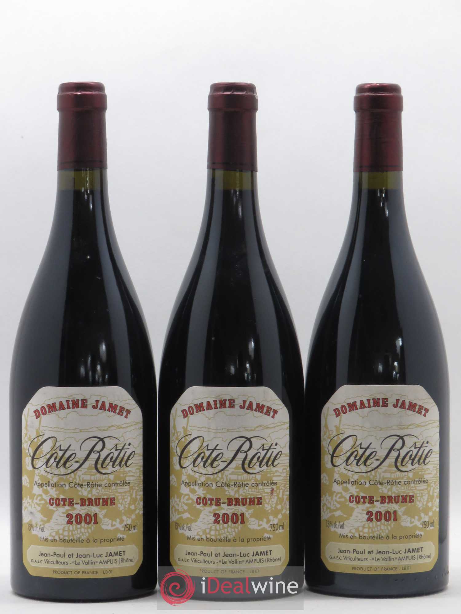 Côte-Rôtie Côte Brune Jamet (Domaine) 2001 - Lot de 3 bouteilles - 0