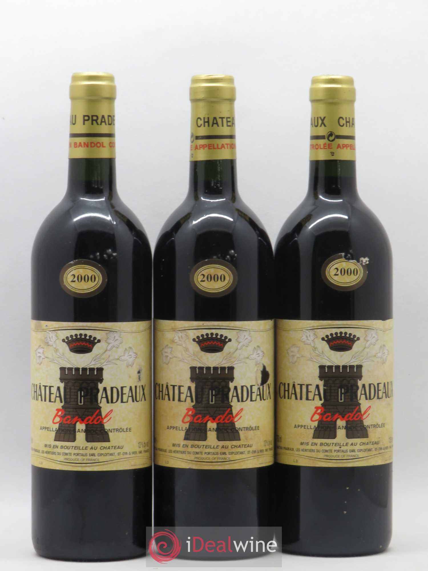 Bandol Château Pradeaux Famille Portalis 2000 - Lot de 3 bouteilles - 0