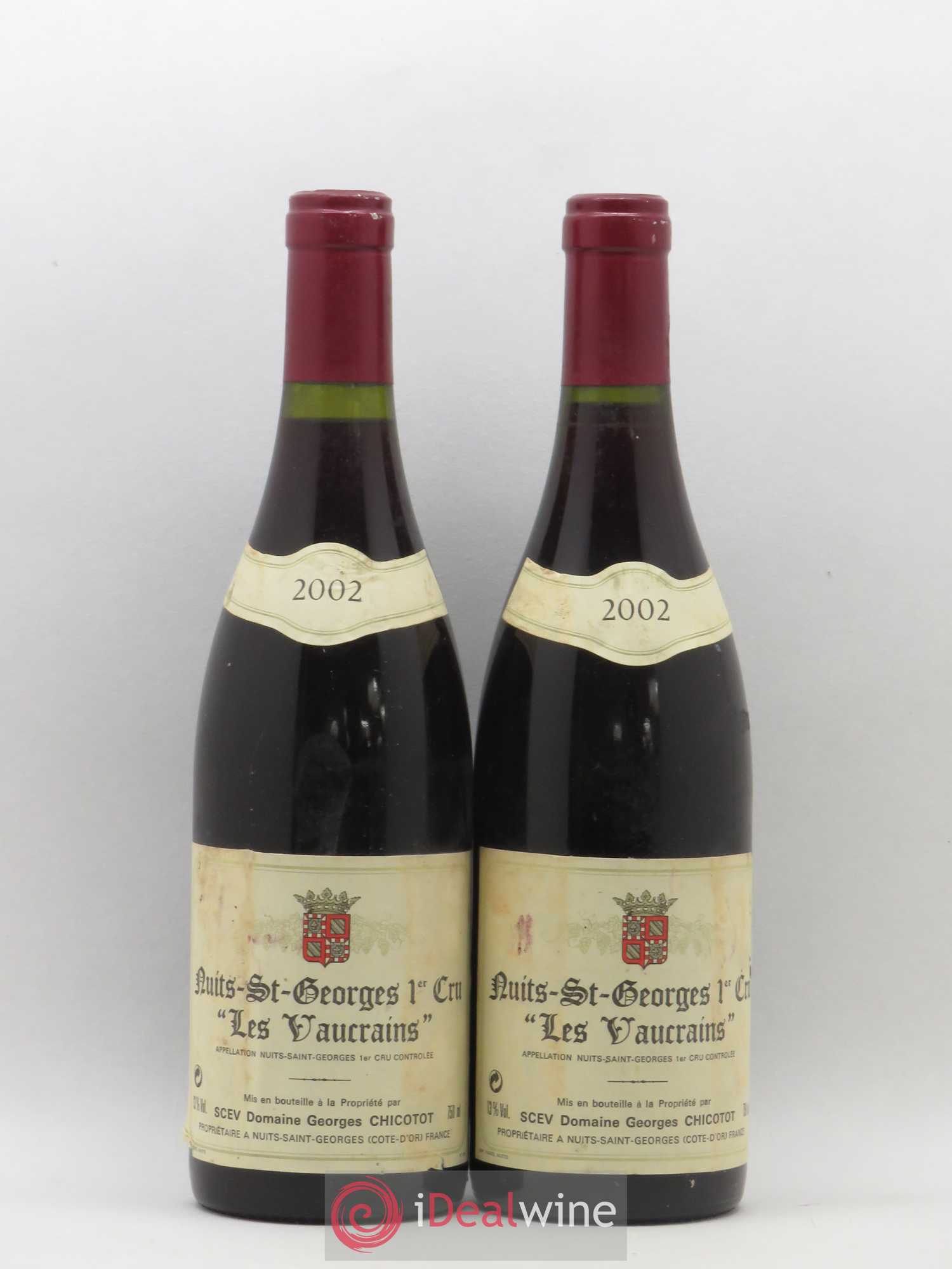 Nuits-Saint-Georges 1er Cru Les Vaucrains Chicotot 2002 - Lot de 2 bouteilles - 0