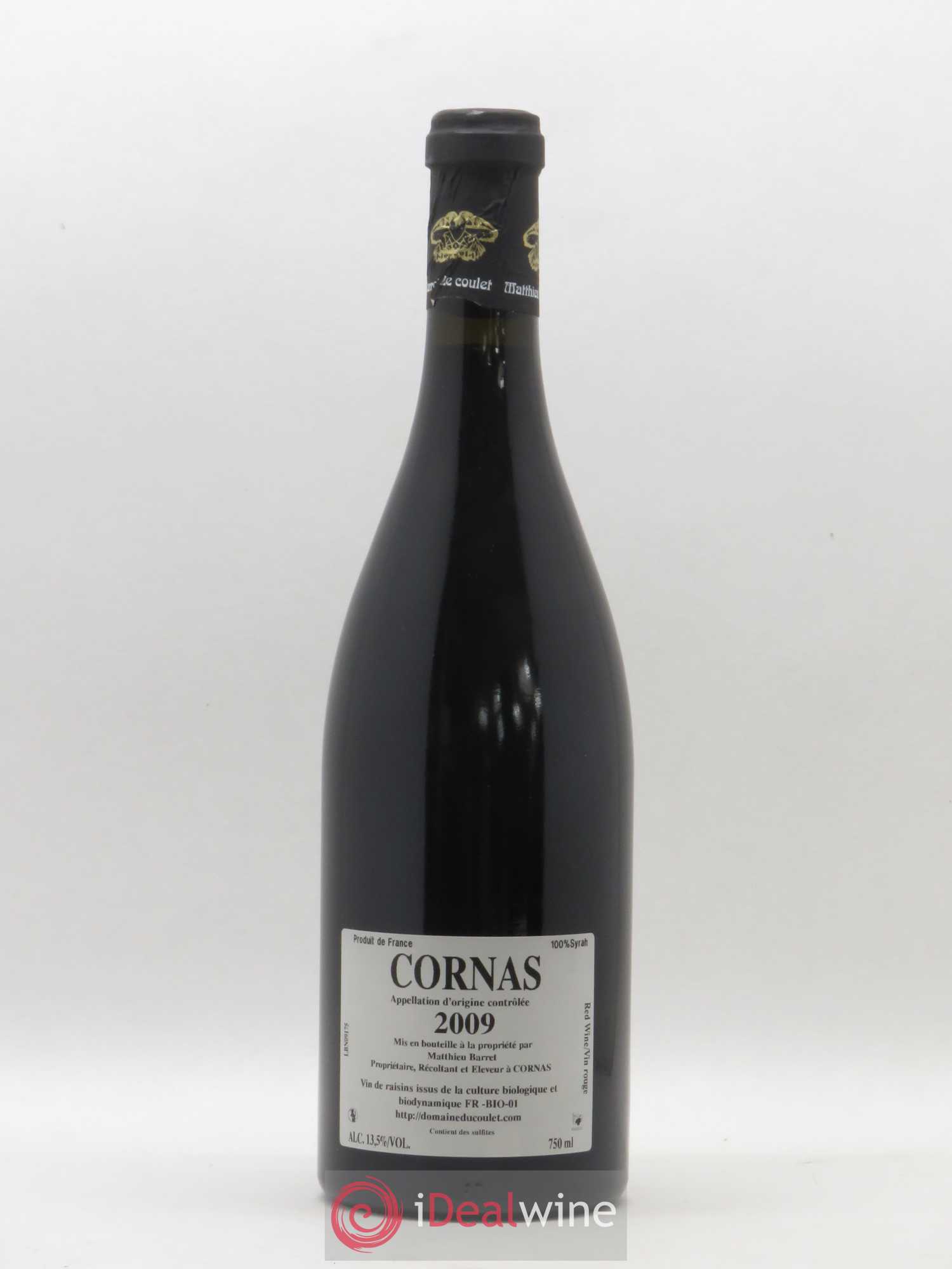Cornas Les Terrasses du Serre Domaine du Coulet - Matthieu Barret 2009 - Lot de 1 bouteille - 1
