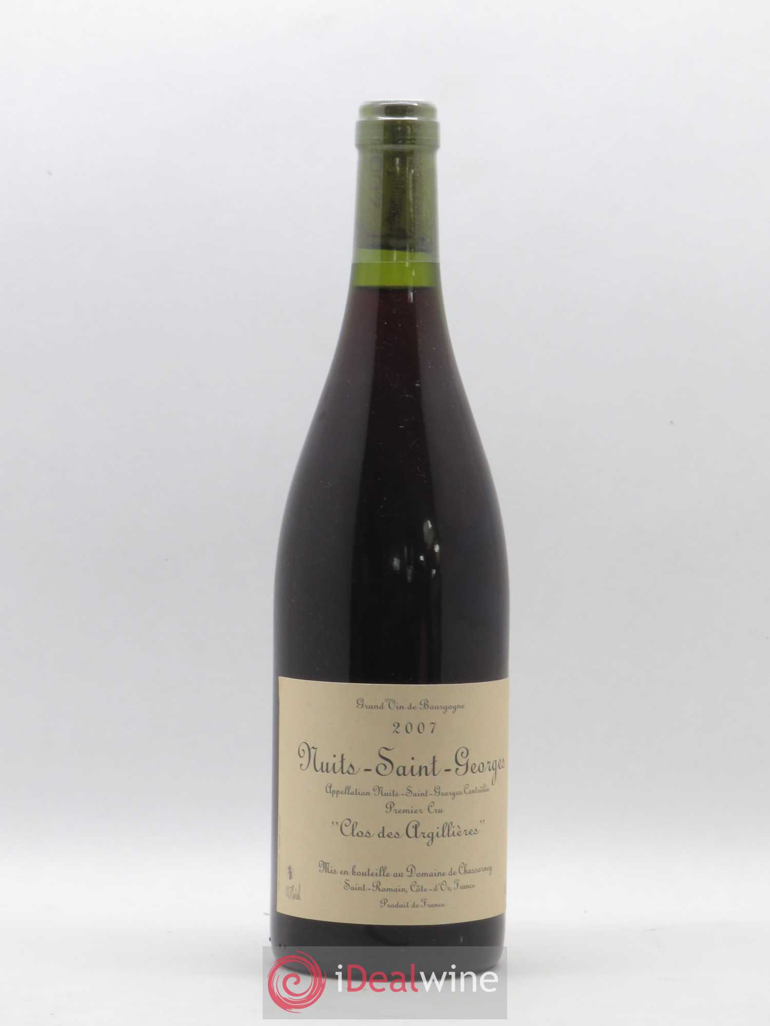 Nuits-Saint-Georges 1er Cru Clos des Argillières Domaine de Chassorney - Frédéric Cossard 2007 - Lot de 1 bouteille - 0