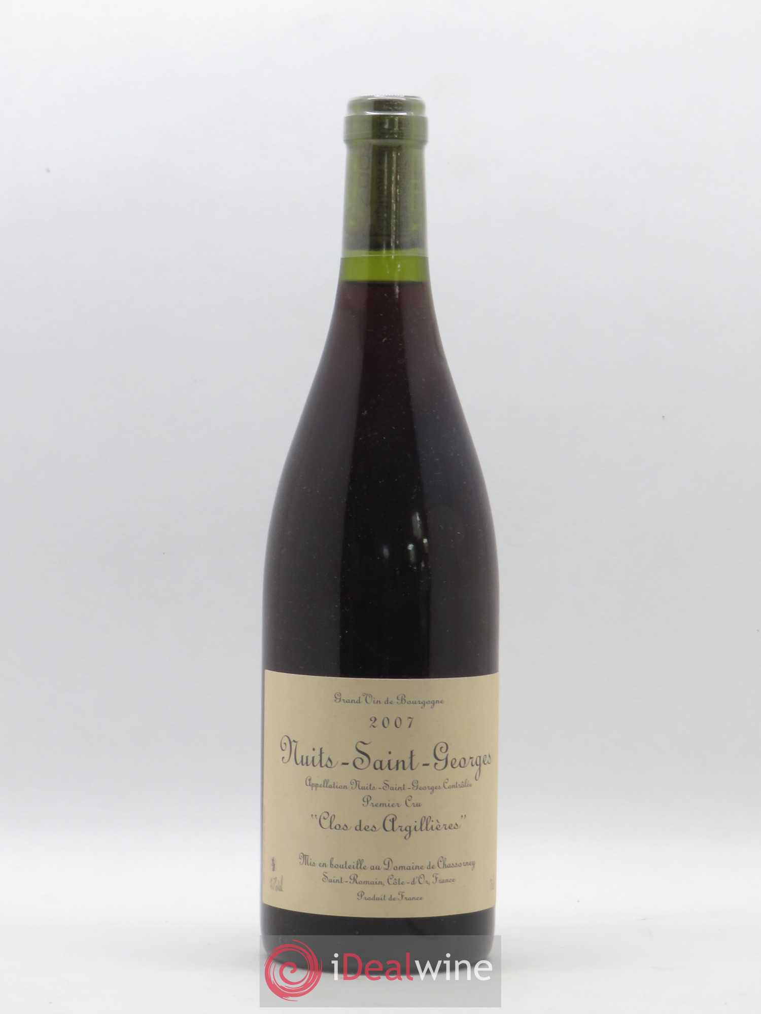 Nuits-Saint-Georges 1er Cru Clos des Argillières Domaine de Chassorney - Frédéric Cossard 2007 - Lot de 1 bouteille - 0