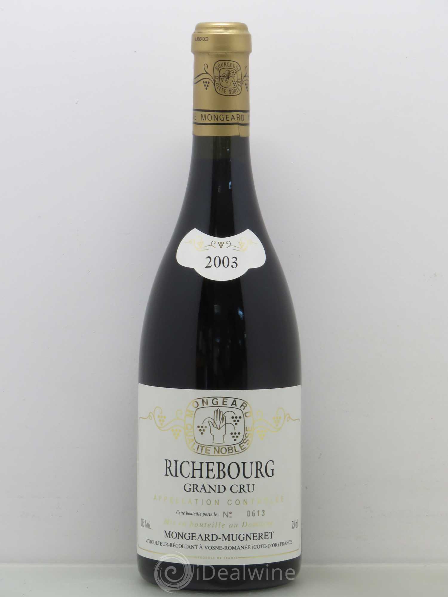 Richebourg Grand Cru Mongeard-Mugneret (Domaine) 2003 - Lot de 1 bouteille - 0