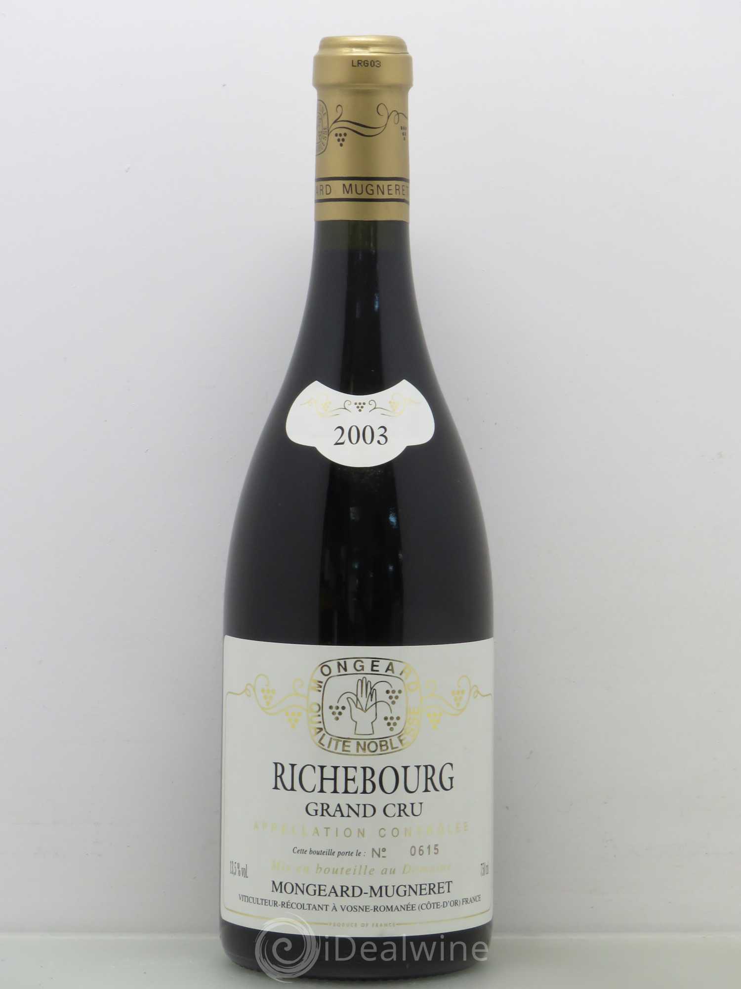 Richebourg Grand Cru Mongeard-Mugneret (Domaine) 2003 - Lot de 1 bouteille - 0
