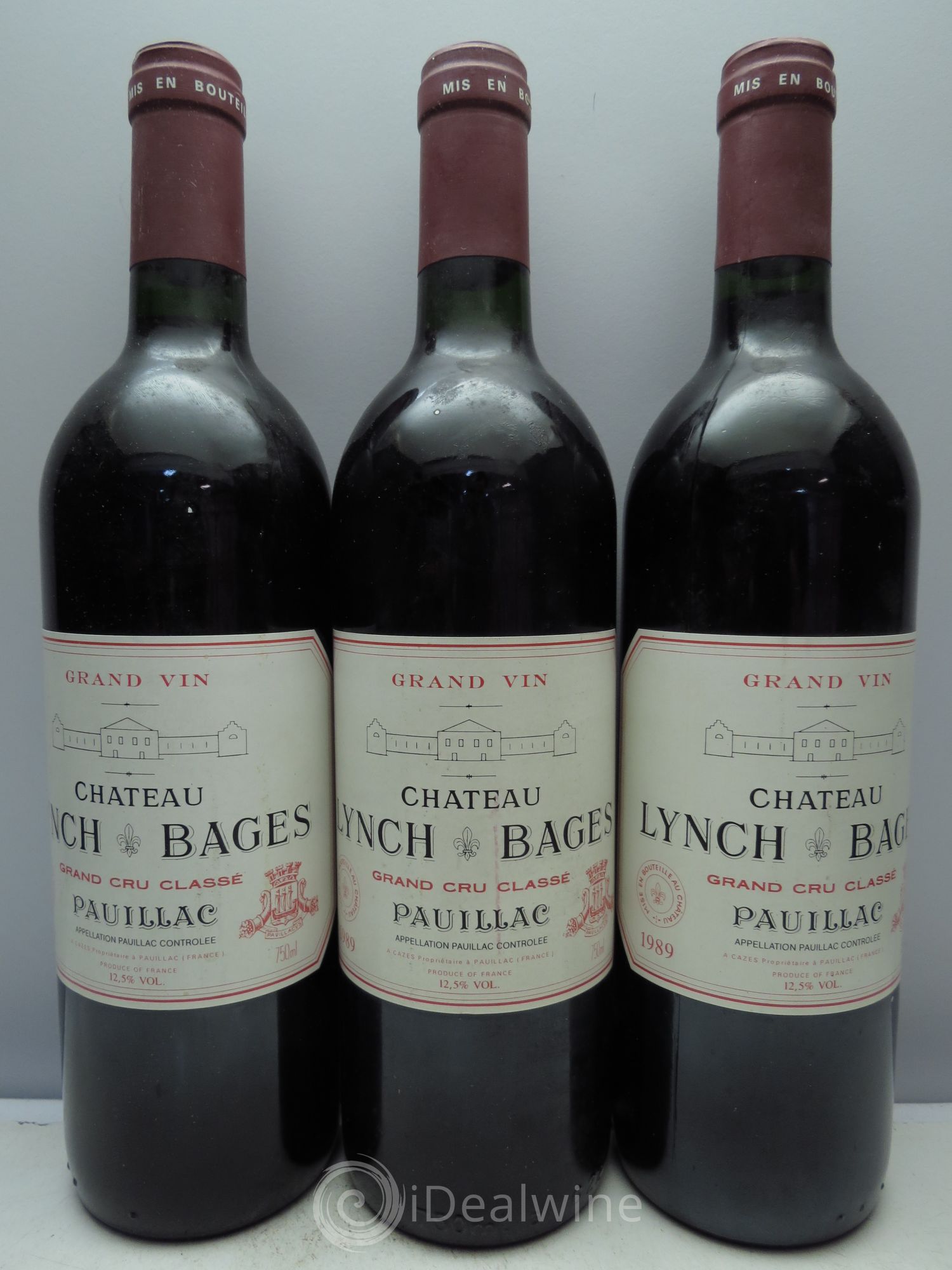 Château Lynch Bages 5ème Grand Cru Classé 1989 - Lot de 3 bouteilles - 0
