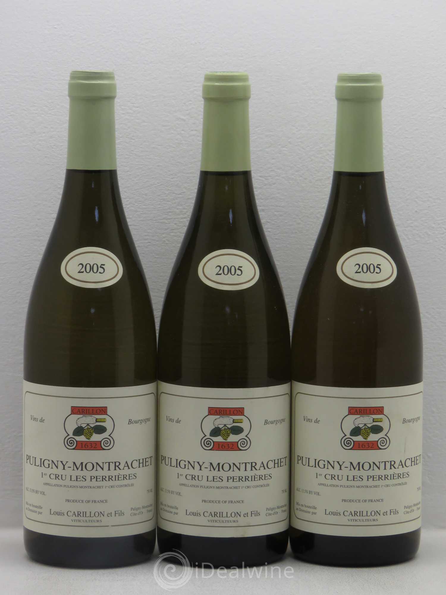Puligny-Montrachet 1er Cru Les Perrières Louis Carillon & Fils 2005 - Lot de 3 bouteilles - 0
