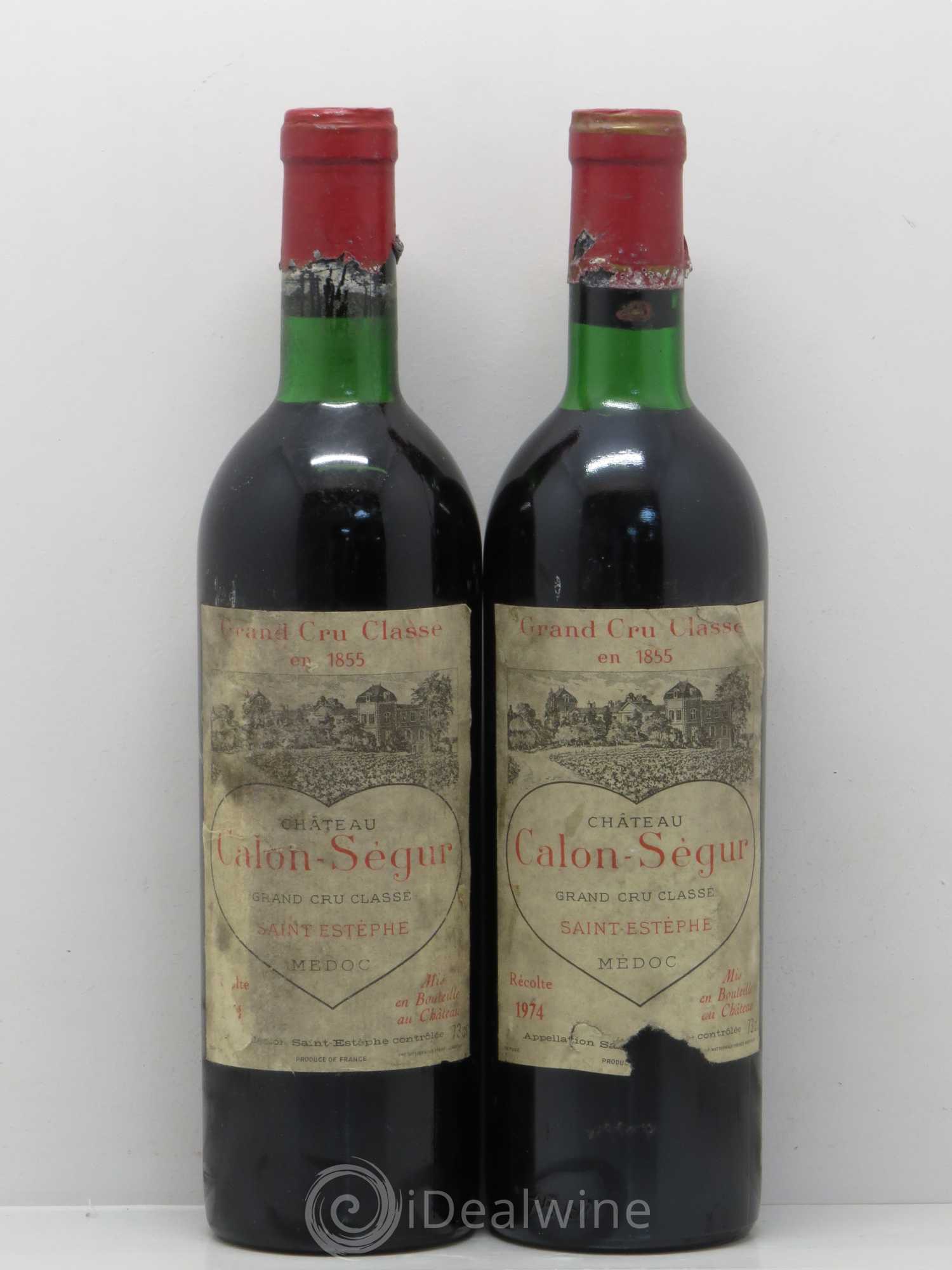 Château Calon Ségur 3ème Grand Cru Classé 1974 - Lot de 2 bouteilles - 0