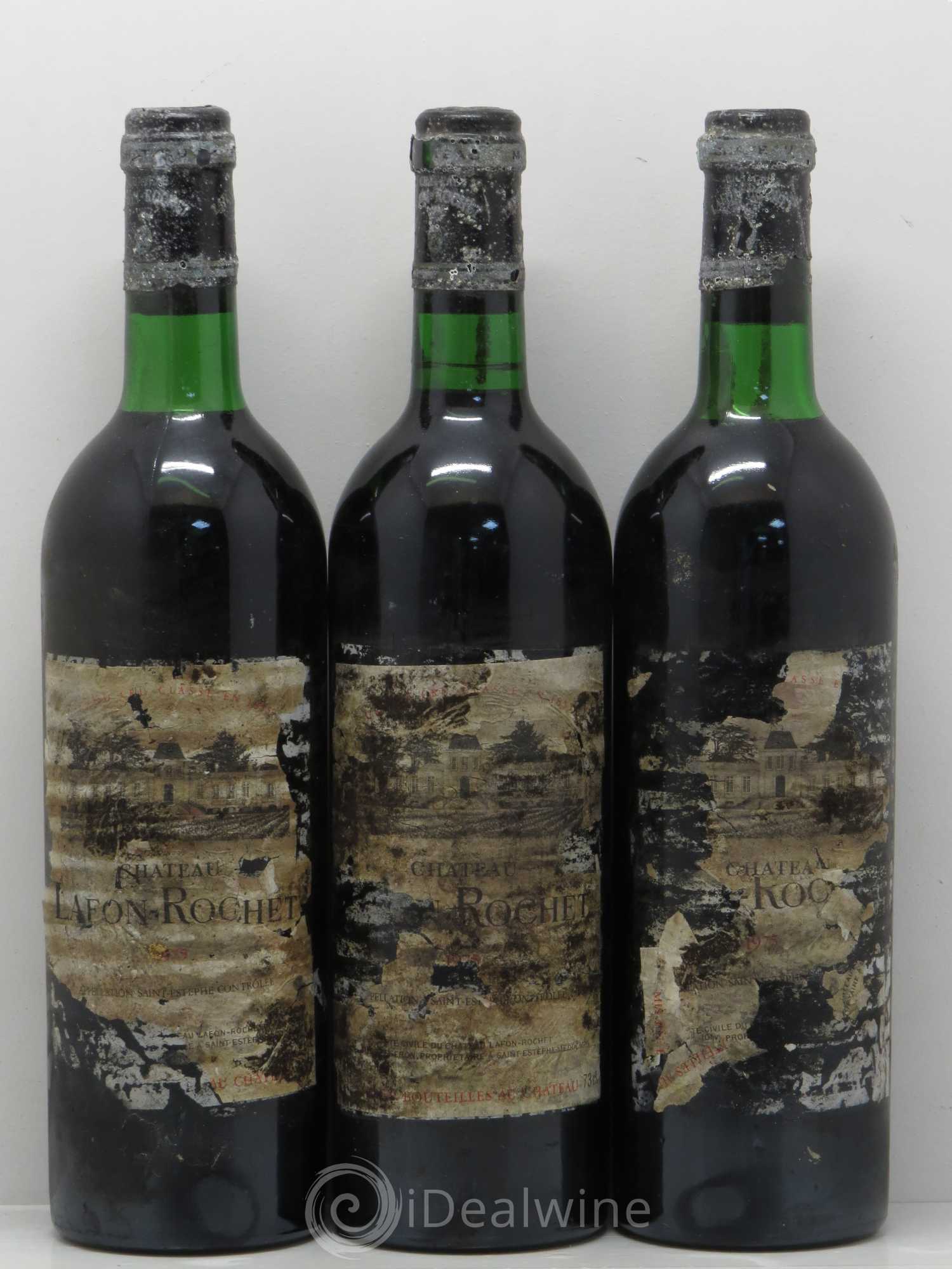 Château Lafon Rochet 4ème Grand Cru Classé 1975 - Lot de 3 bouteilles - 0