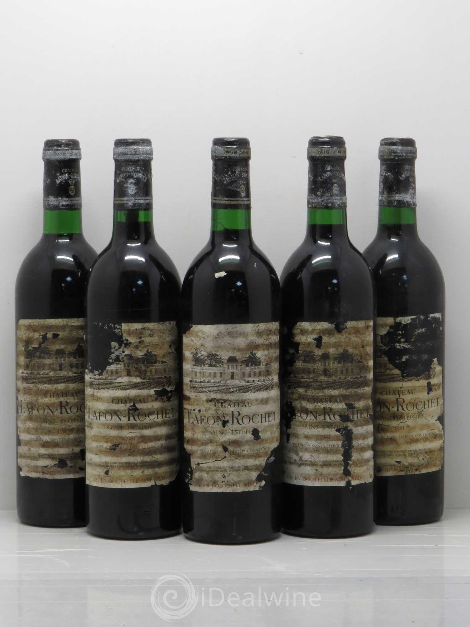 Château Lafon Rochet 4ème Grand Cru Classé 1981 - Lot de 5 bouteilles - 0