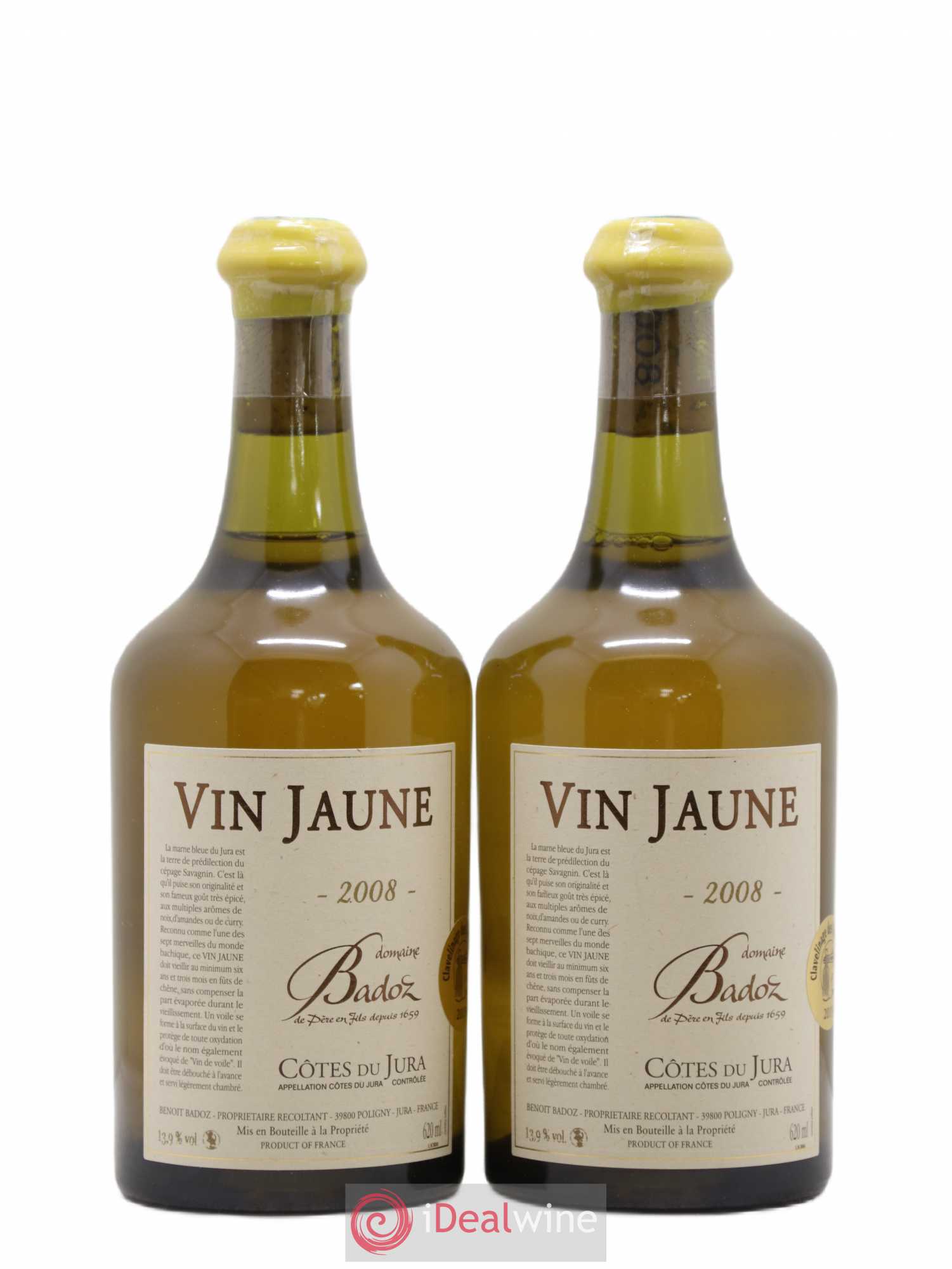 Côtes du Jura Vin Jaune Badoz (sans prix de réserve) 2008 - Posten von 2 Flaschen - 0