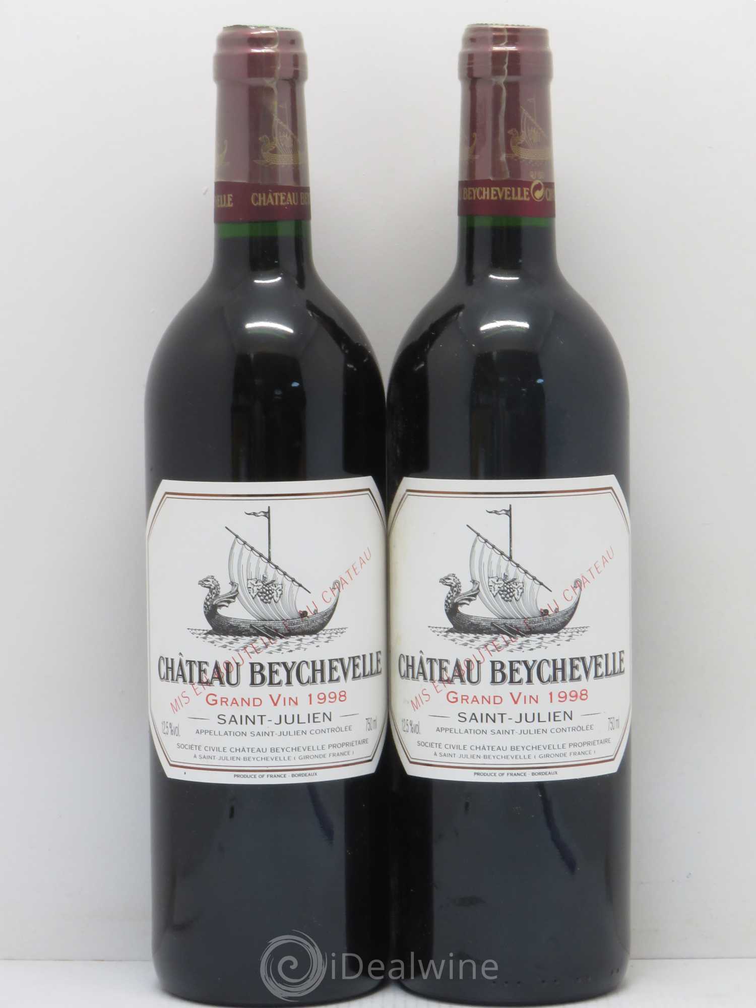 Château Beychevelle 4ème Grand Cru Classé 1998 - Lot de 2 bouteilles - 0