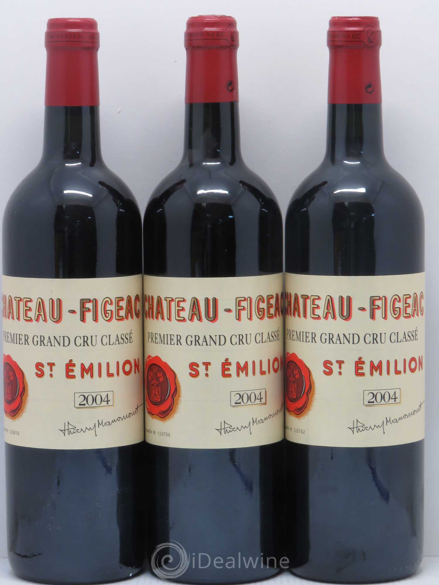 Château Figeac 1er Grand Cru Classé A 2004 - Lot de 3 bouteilles - 0