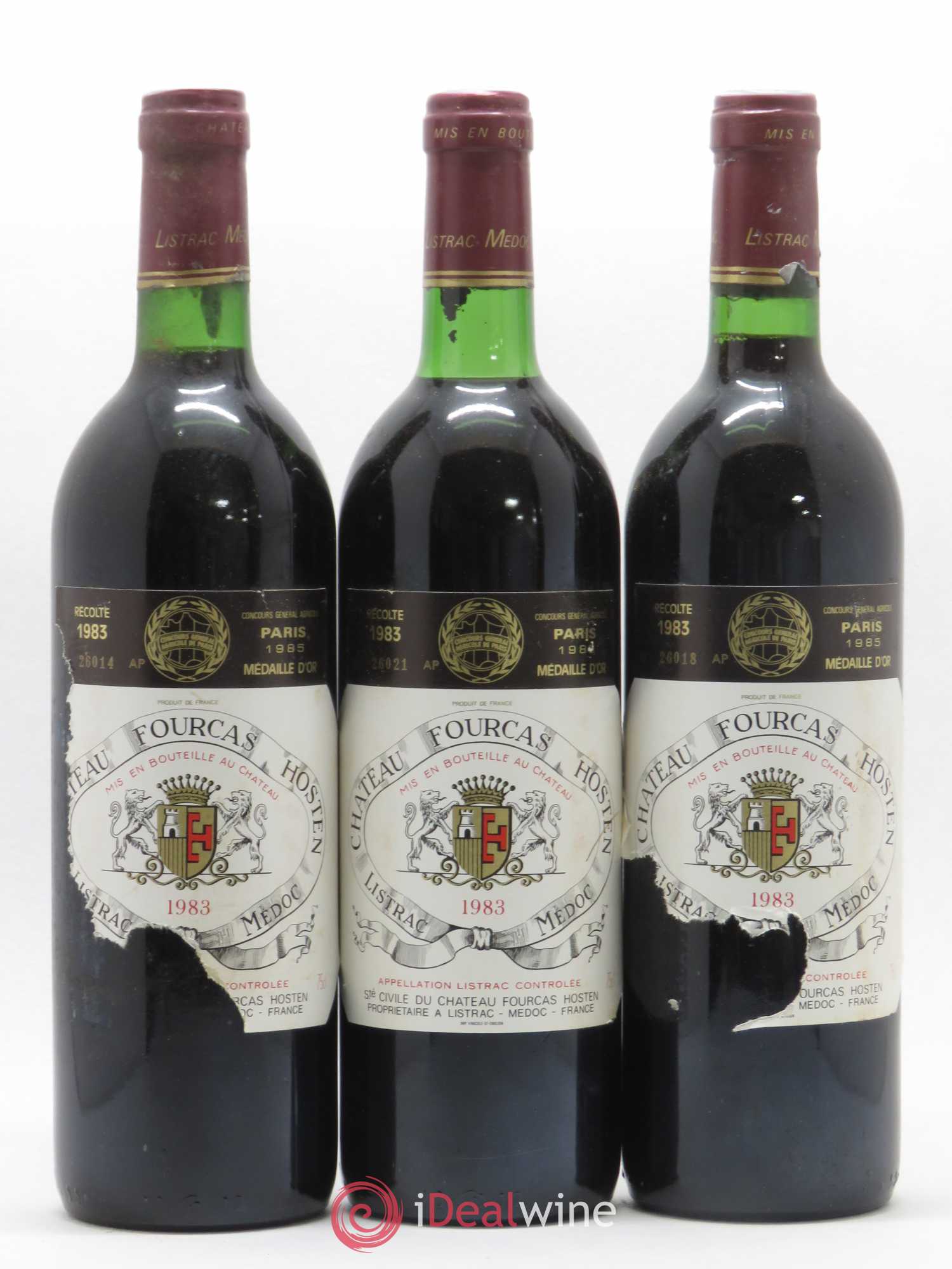 Château Fourcas Hosten Cru Bourgeois 1983 - Lot de 12 bouteilles - 1