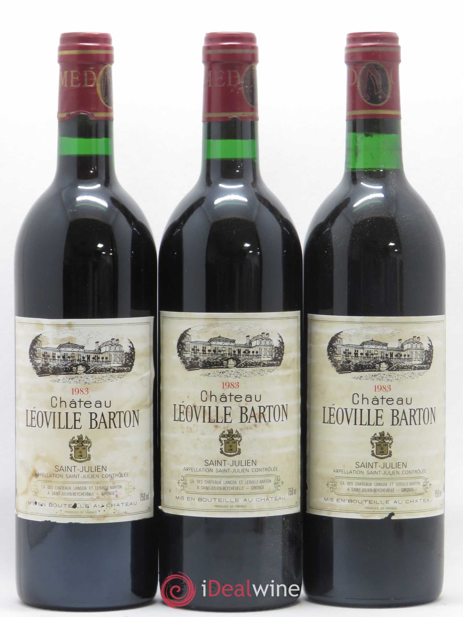 Château Léoville Barton 2ème Grand Cru Classé 1983 - Lot de 3 bouteilles - 0