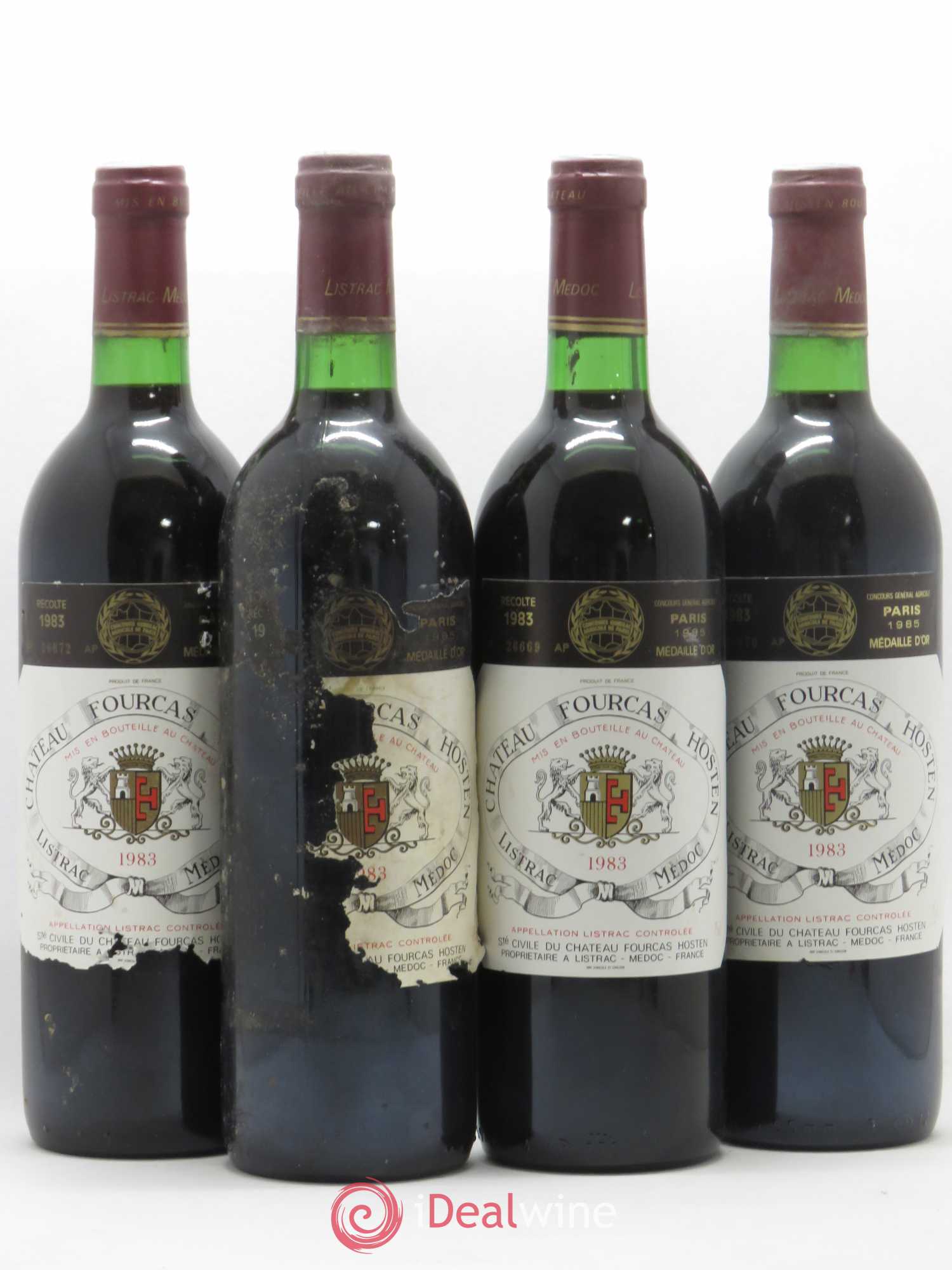 Château Fourcas Hosten Cru Bourgeois 1983 - Lot de 4 bouteilles - 0