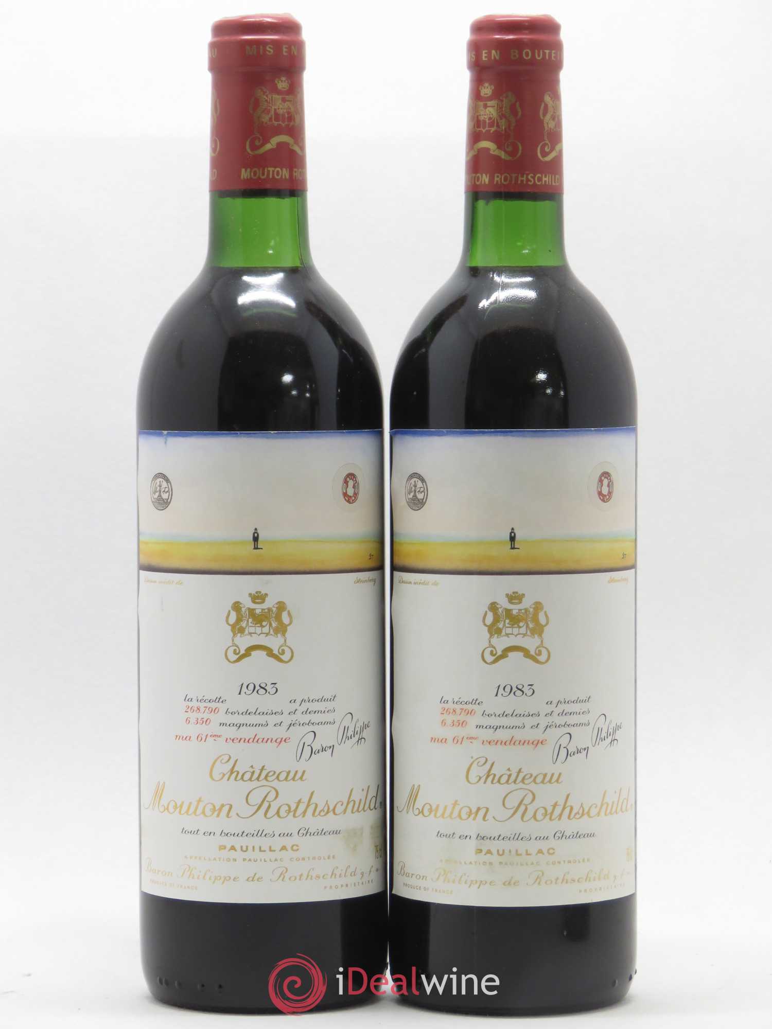 Château Mouton Rothschild 1er Grand Cru Classé 1983 - Lot de 2 bouteilles - 0